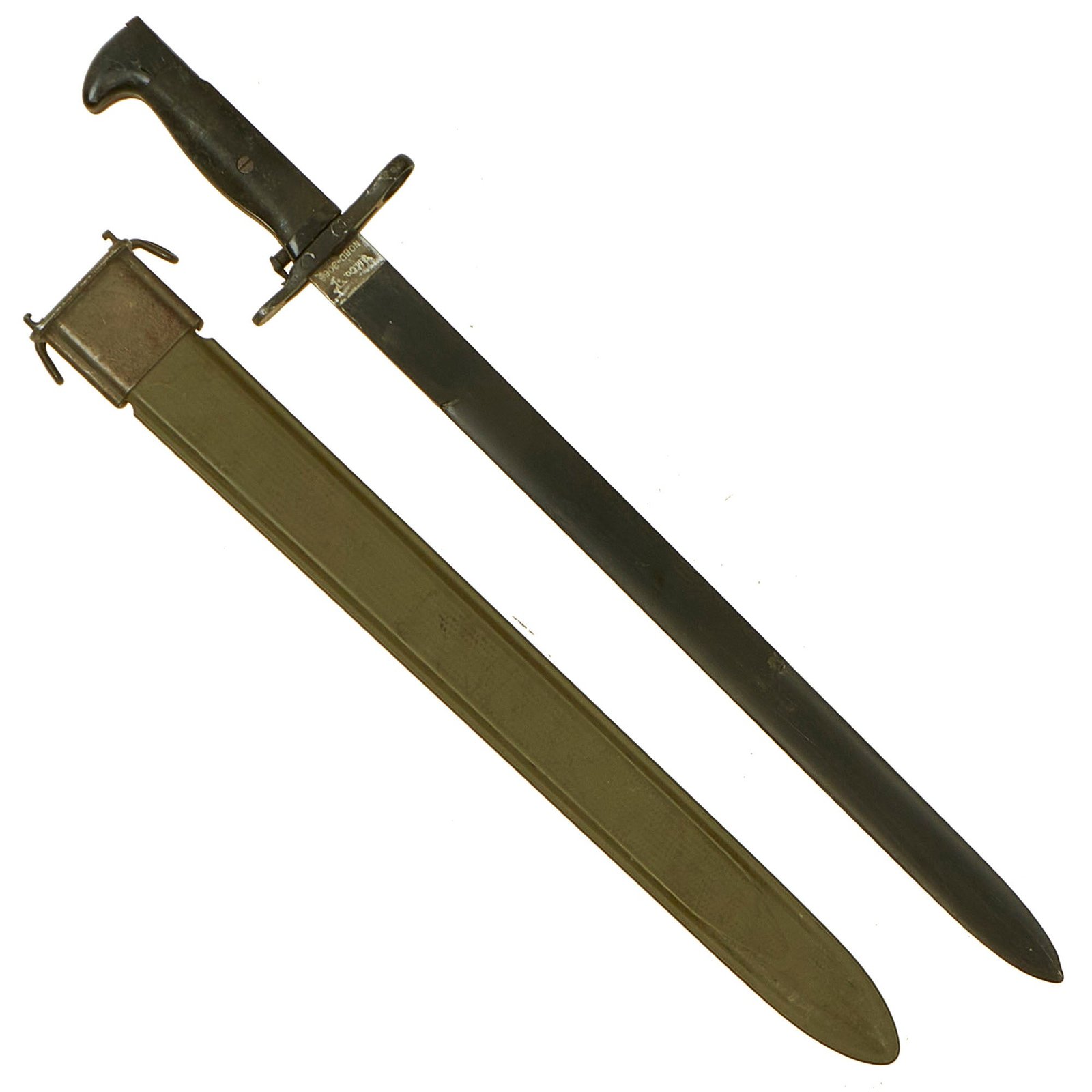 Buy Original WWII U.S. Navy Mark 1 Plastic Training Bayonet by Beckwith Mfg. with USN Mk1 Scabbard | Original Firearms Antique For Sale