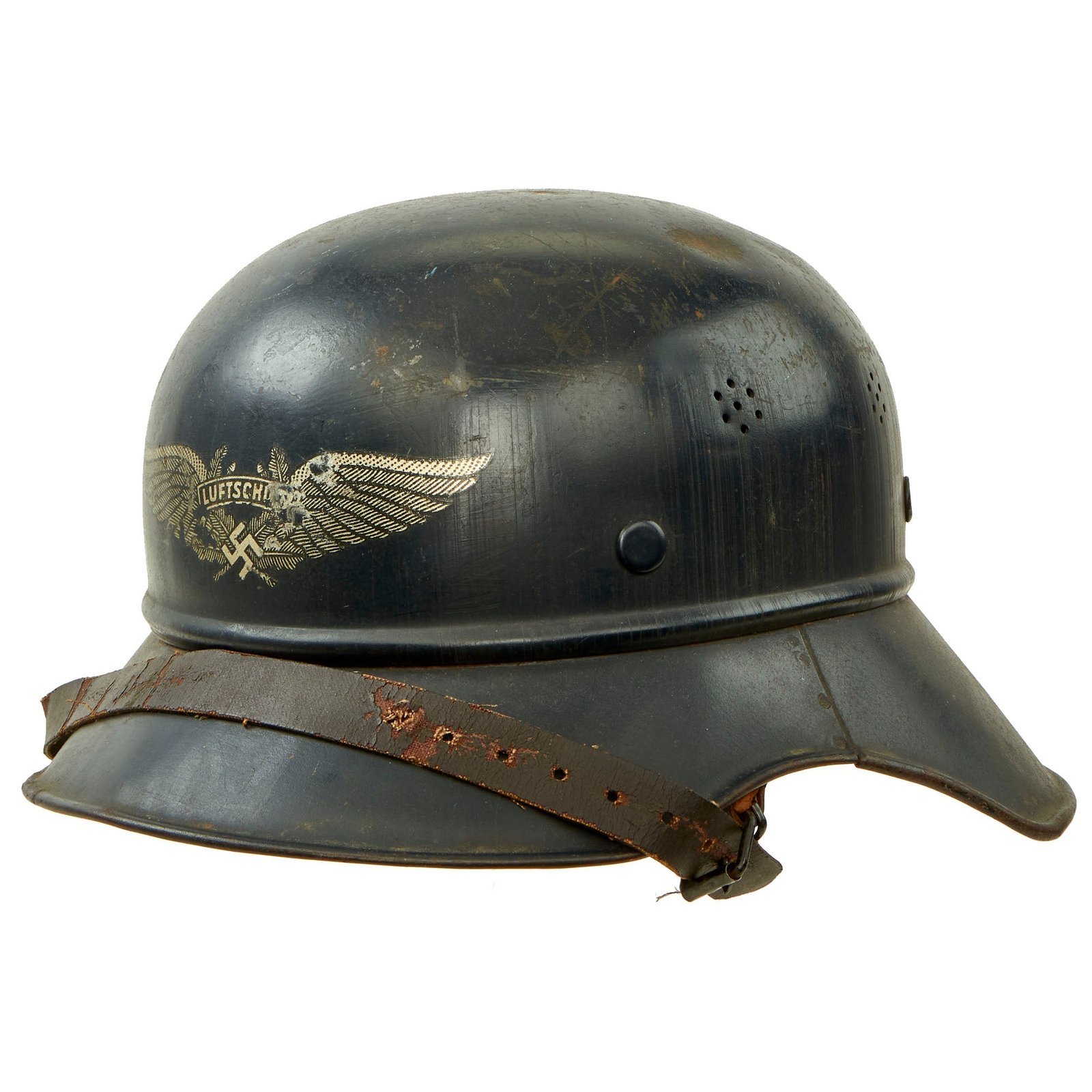 Buy Original German WWII M38 Luftschutz Beaded Gladiator Air Defense Helmet - dated 1939 | Original Firearms Antique For Sale