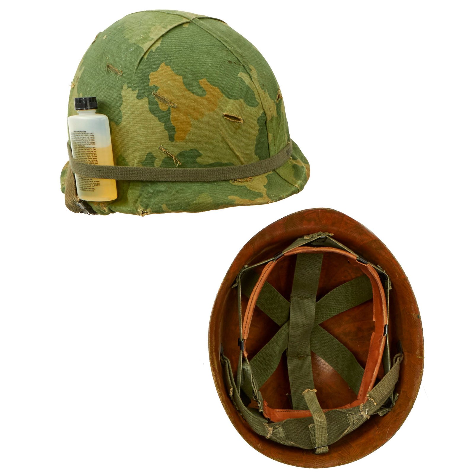 Buy Original U.S. Vietnam WWII Reissue M1 Helmet with Reversible Camouflage Cover and Liner - Complete | Original Firearms Antique For Sale