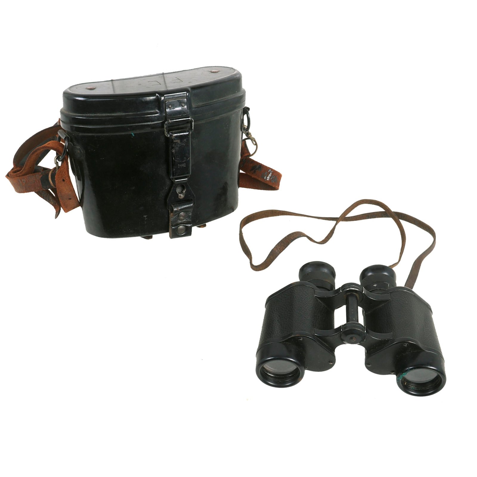 Buy Original German WWII 6x30 Dienstglas Binoculars by Ernst Leitz (beh) with 1942 Dated Bakelite Carry Case - Neck and Shoulder Straps Present | Original Firearms Antique For Sale
