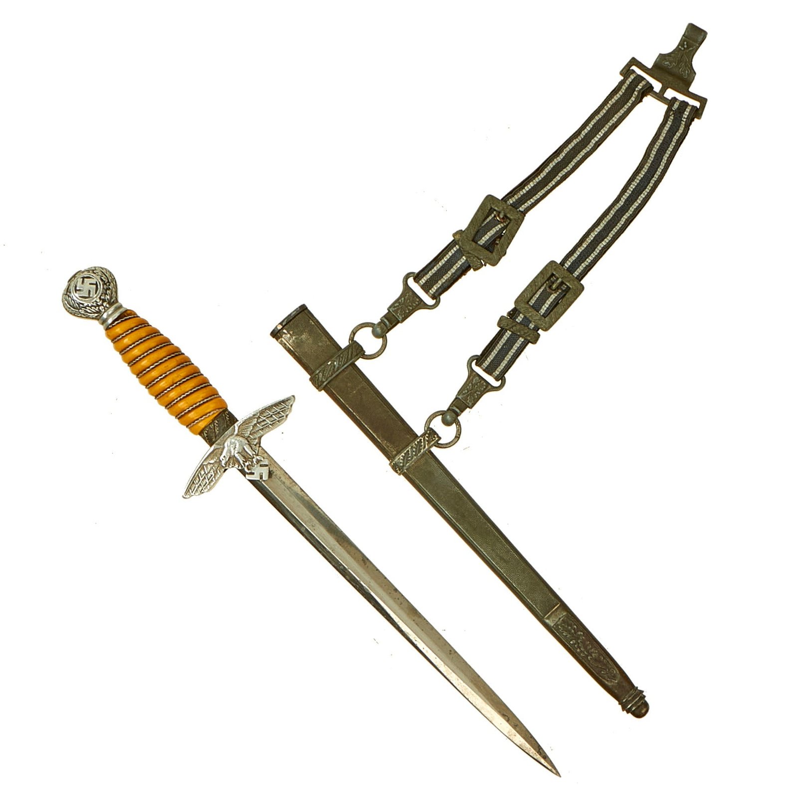 Buy Original WWII German 2nd Model Luftwaffe Dagger by Carl Eickhorn of Solingen with Scabbard & Hanger | Original Firearms Antique For Sale