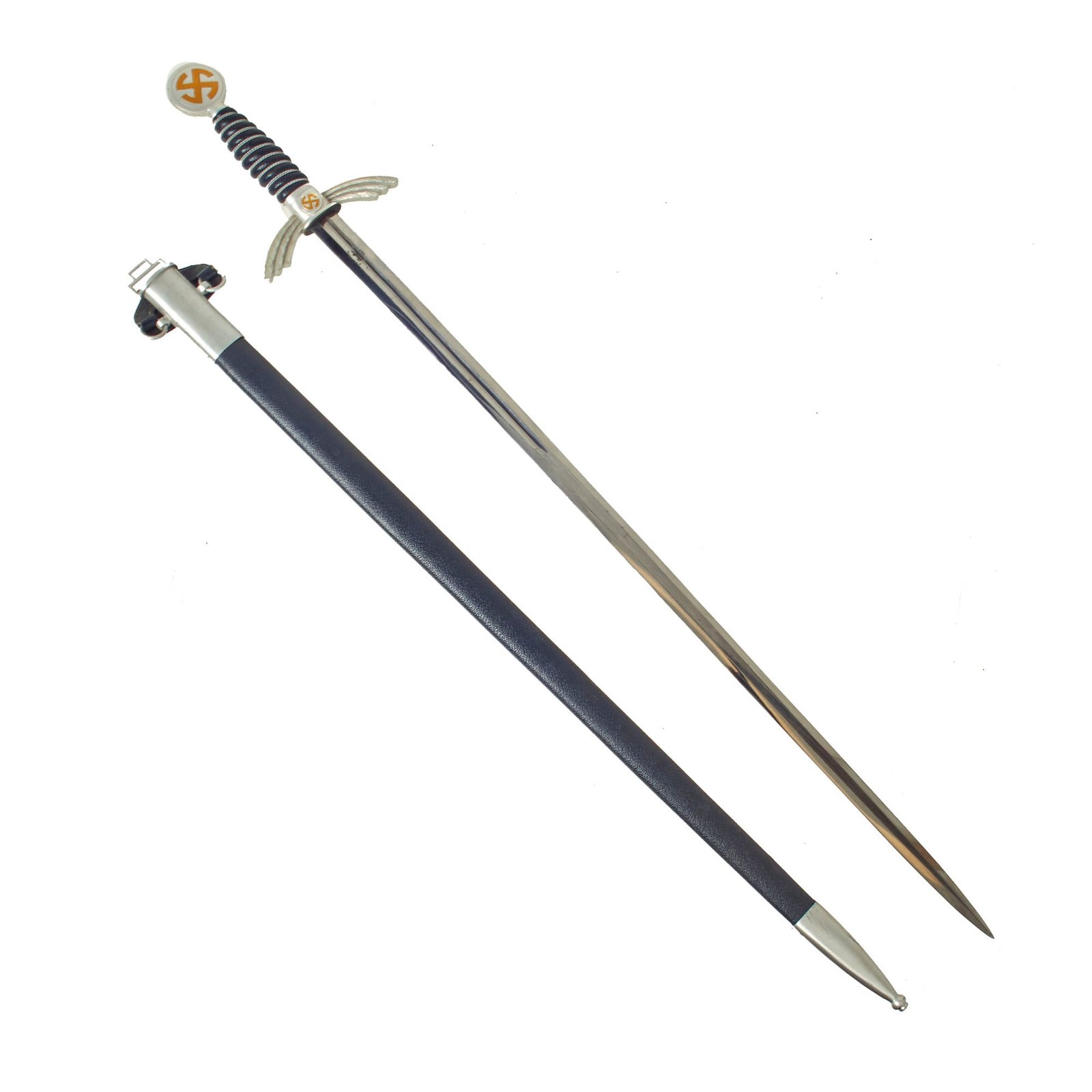Buy Original German WWII Aluminum Fitted Luftwaffe Officer Sword by Rare Maker F. & A. Helbig with Scabbard | Original Firearms Antique For Sale