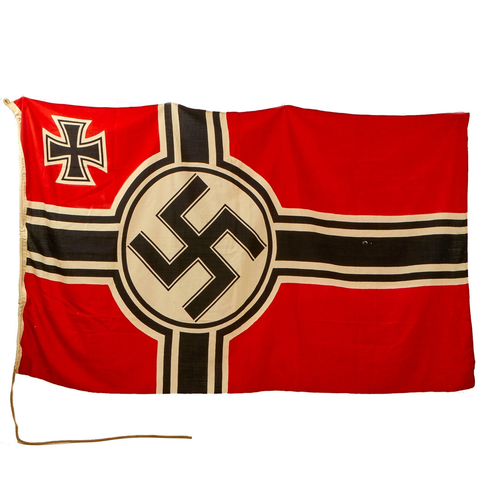 Buy Original German WWII Kriegsmarine 150cm x 250cm Naval Battle Flag by Plutzar & Brüll KG - Reichskriegsflagge | Original Firearms Antique For Sale