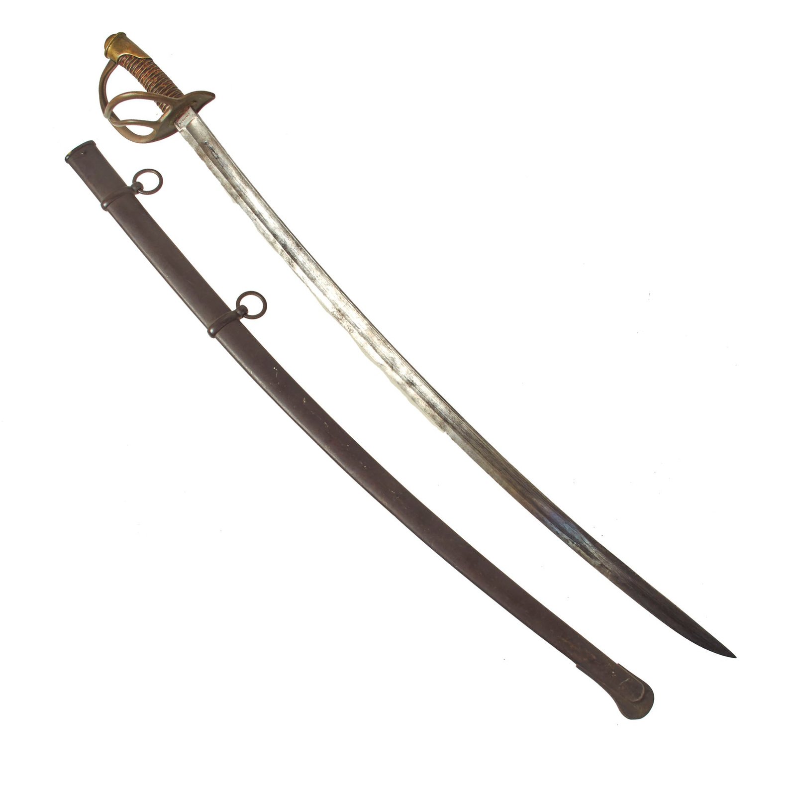 Buy Original U.S Civil War M-1840 "Wrist Breaker" Heavy Cavalry Saber with Scabbard by S&K Schnitzler & Kirschbaum of Solingen - German Imported Blade | Original Firearms Antique For Sale