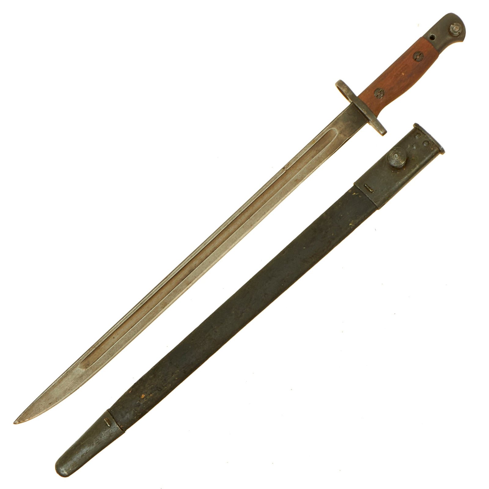 Buy Original British WWI P-1907 Enfield Bayonet by SANDERSON with No. I Mk. II Scabbard - Dated 1918 | Original Firearms Antique For Sale