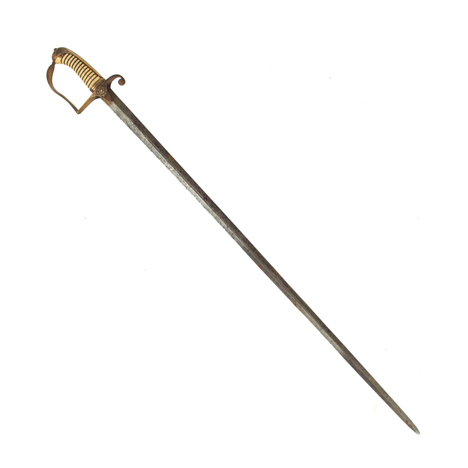 Buy Original British Late 18th Century Irish Rebellion Era Pattern 1786 Private Purchase Spadroon Sword With Hand Engraved Blade - “For My Country & King” | Original Firearms Antique For Sale