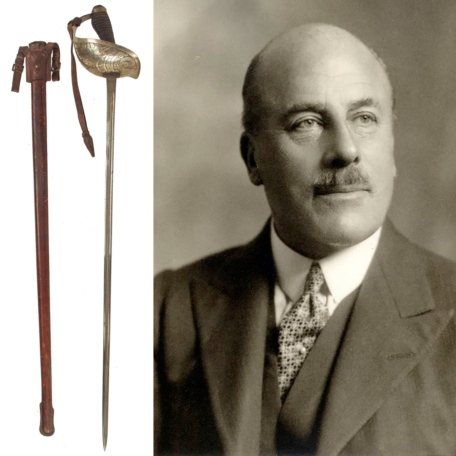 Buy Original British Pre-WWI P-1908 (P1912) Named Royal Buckinghamshire Hussars Nickel Plated Officer’s Sword with Scabbard - Major George Warren Swire | Original Firearms Antique For Sale