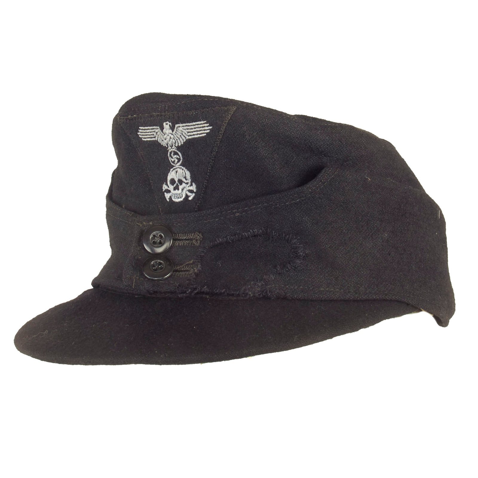 Buy Original German WWII Waffen-SS Panzer Black M43 Field Cap with HBT Lining - Size 59 | Original Firearms Antique For Sale