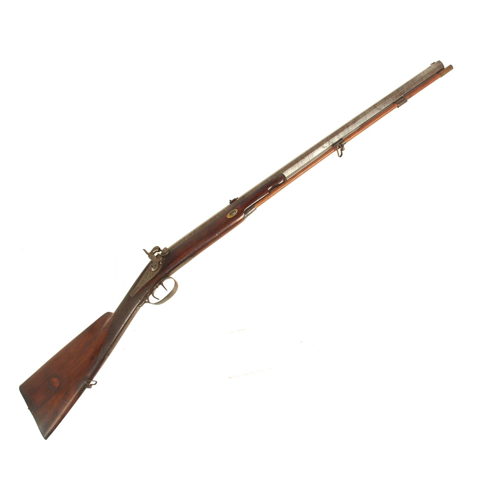 Buy Original 18th Century German Jäger Percussion Rifle by Ulrich Roos & Sohn with Belgian Octagonal Damascus Barrel - circa 1845 | Original Firearms Antique For Sale