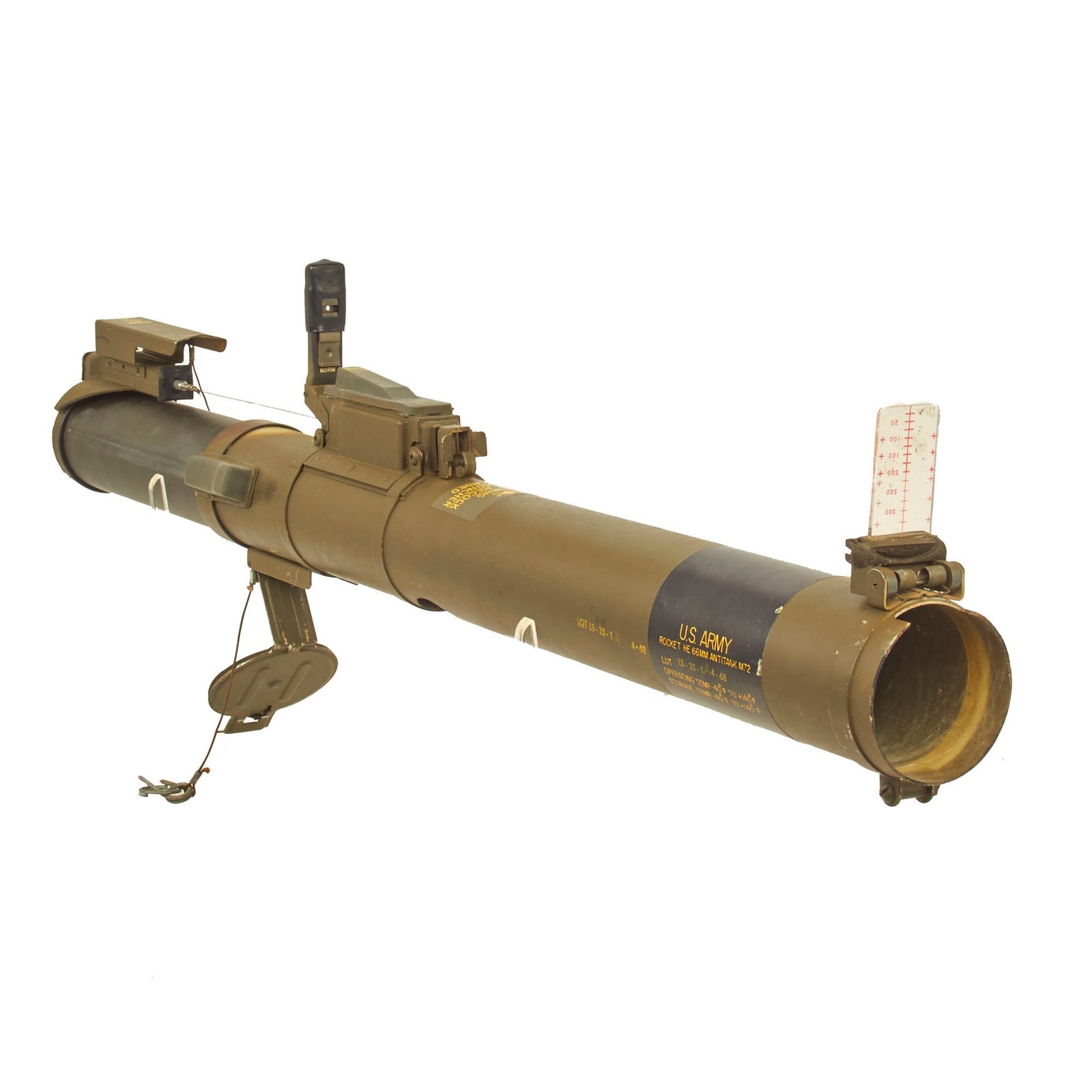Buy Original U.S. Vietnam War INERT Rare Gen 1 M72 Light Anti-Armor Weapons LAW Tube - Dated 1968 | Original Firearms Antique For Sale