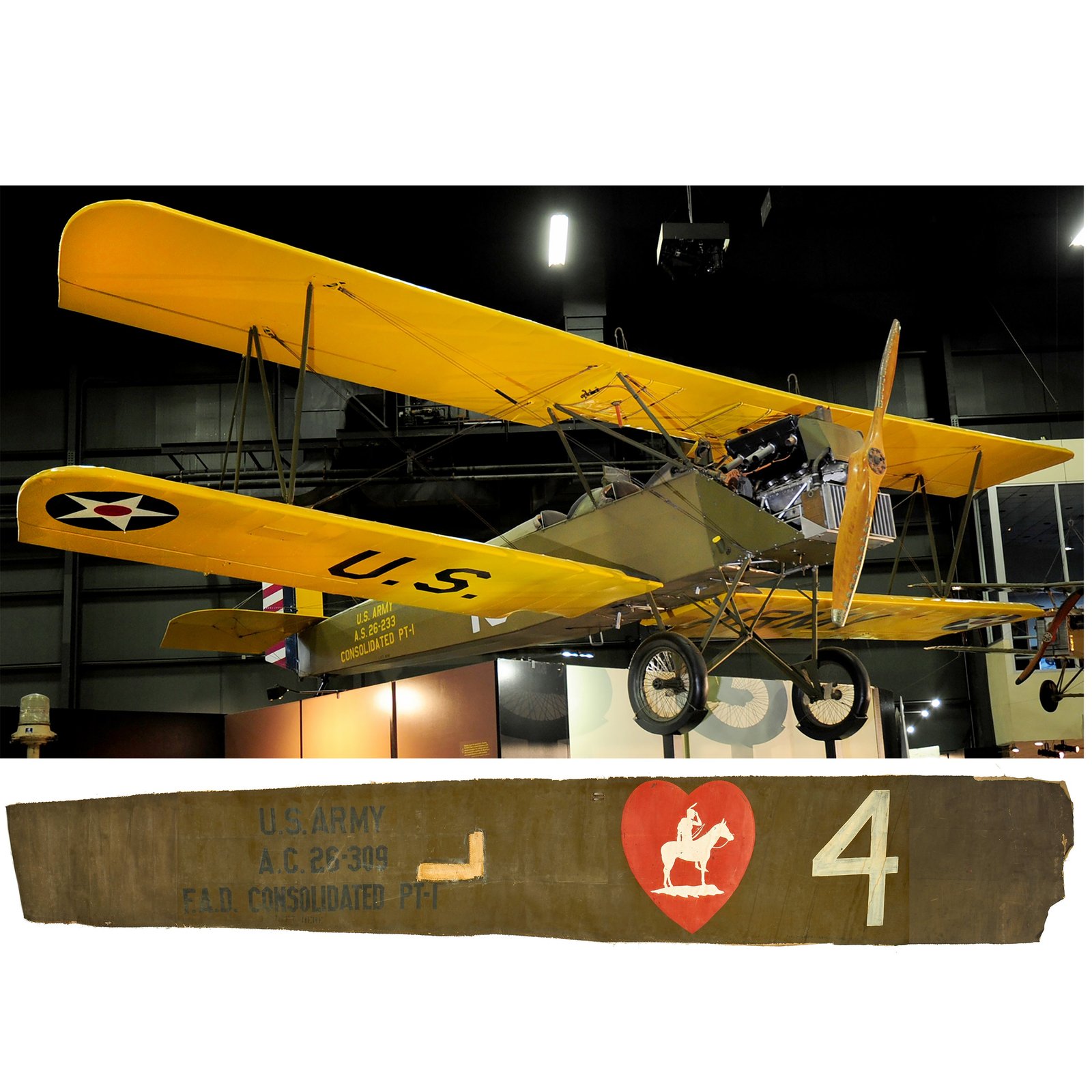 Buy Original Pre-WWII U.S. Army Air Corps Consolidated PT-1  Aircraft 15 ft Side Skin with 430th Pursuit Squadron Insignia - Dated 1930 | Original Firearms Antique For Sale