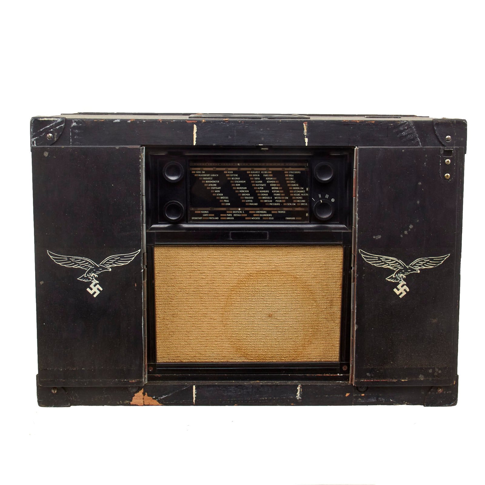Buy Original German WWII Luftwaffe Portable Model K32 GWB Radio by Siemens with Step-Down Transformer - Serial 18169 | Original Firearms Antique For Sale
