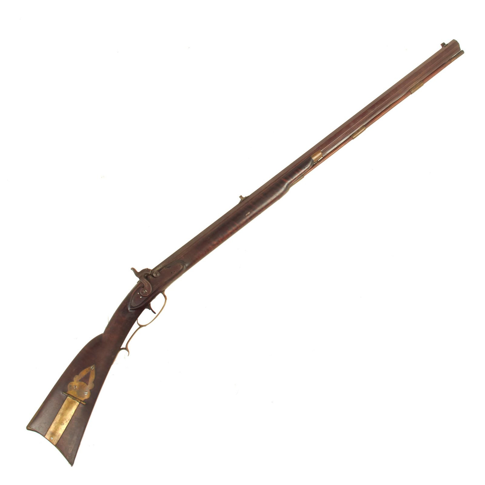 Buy Original U.S. Pennsylvania Percussion Rifle with Flame Figured Half Stock & Philadelphia Marked Lock - Circa 1850 | Original Firearms Antique For Sale