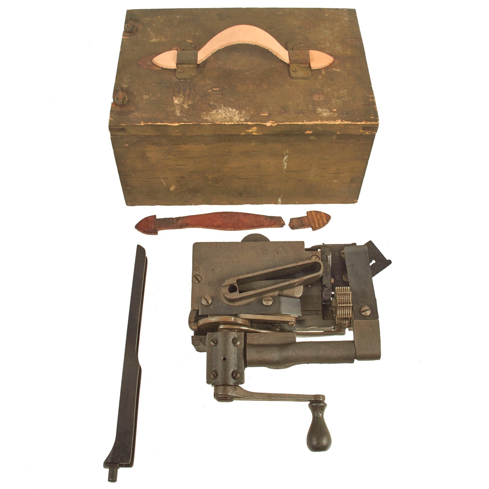 Buy Original U.S. WWII Browning Model 1918 Belt Filling Machine Loader with Transit Chest | Original Firearms Antique For Sale