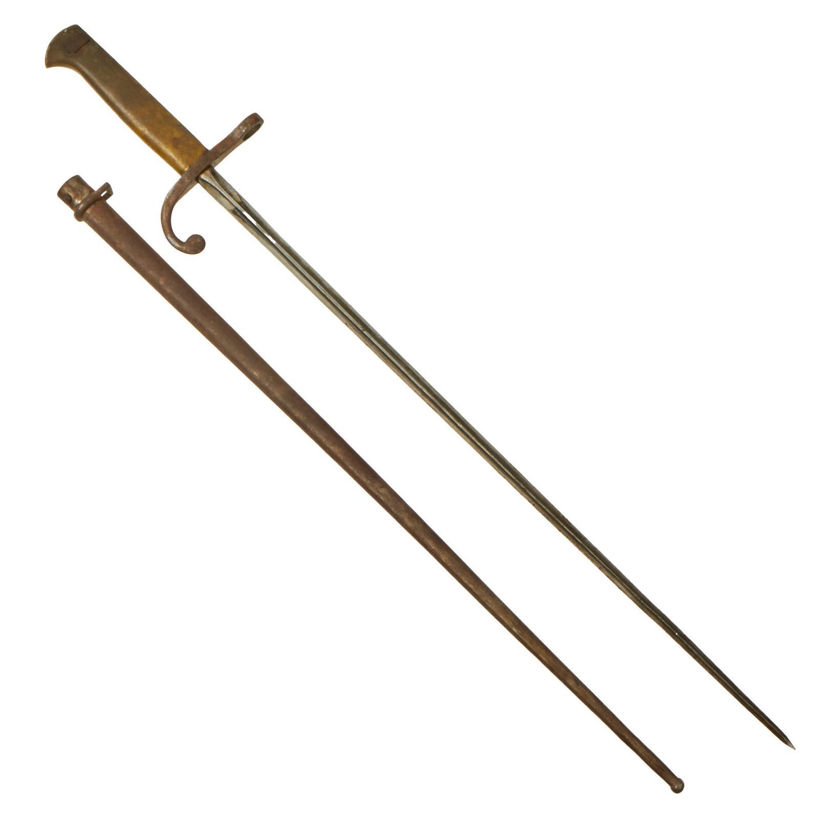 Buy Original Uruguayan M1900 Cruciform Épée Bayonet & Scabbard for Belgian M1895 FN Mauser | Original Firearms Antique For Sale