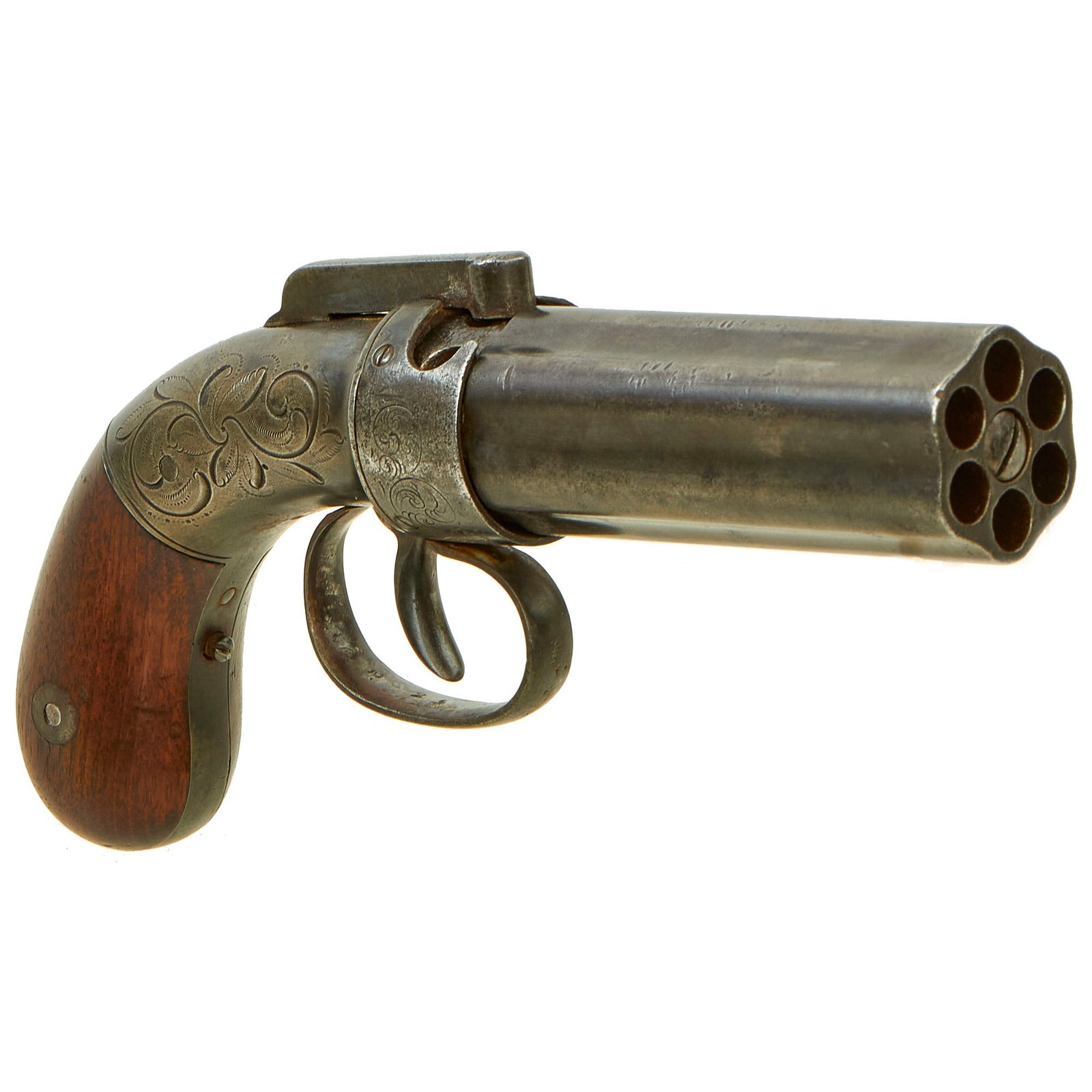 Buy Original U.S. Allen & Thurber 1837 Patent .31cal Percussion Pepperbox Revolver - Matching Serial 52 | Original Firearms Antique For Sale