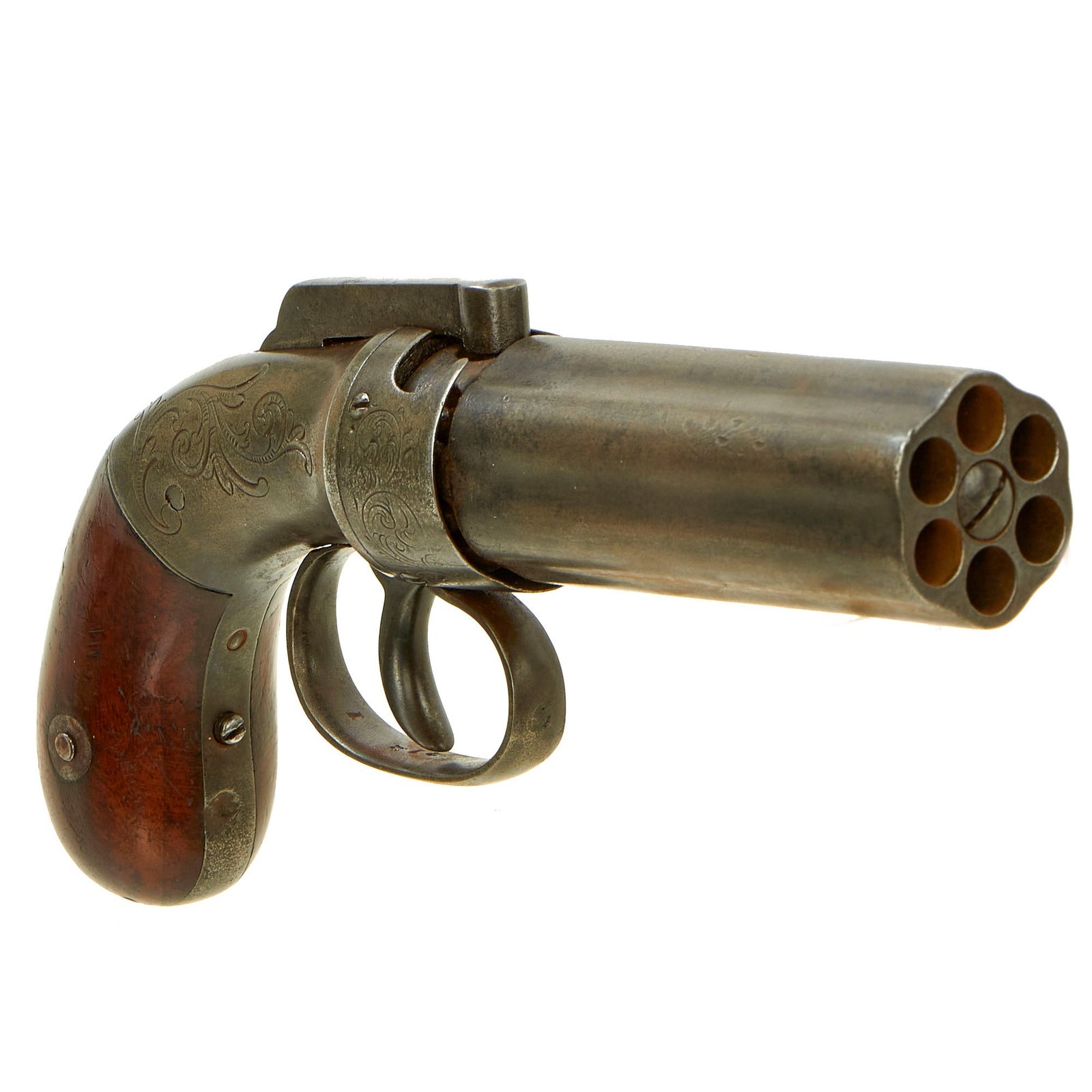 Buy Original U.S. 19th Century Allen & Thurber 1845 Patent Percussion Pepperbox Revolver - Matching Serial 212 | Original Firearms Antique For Sale