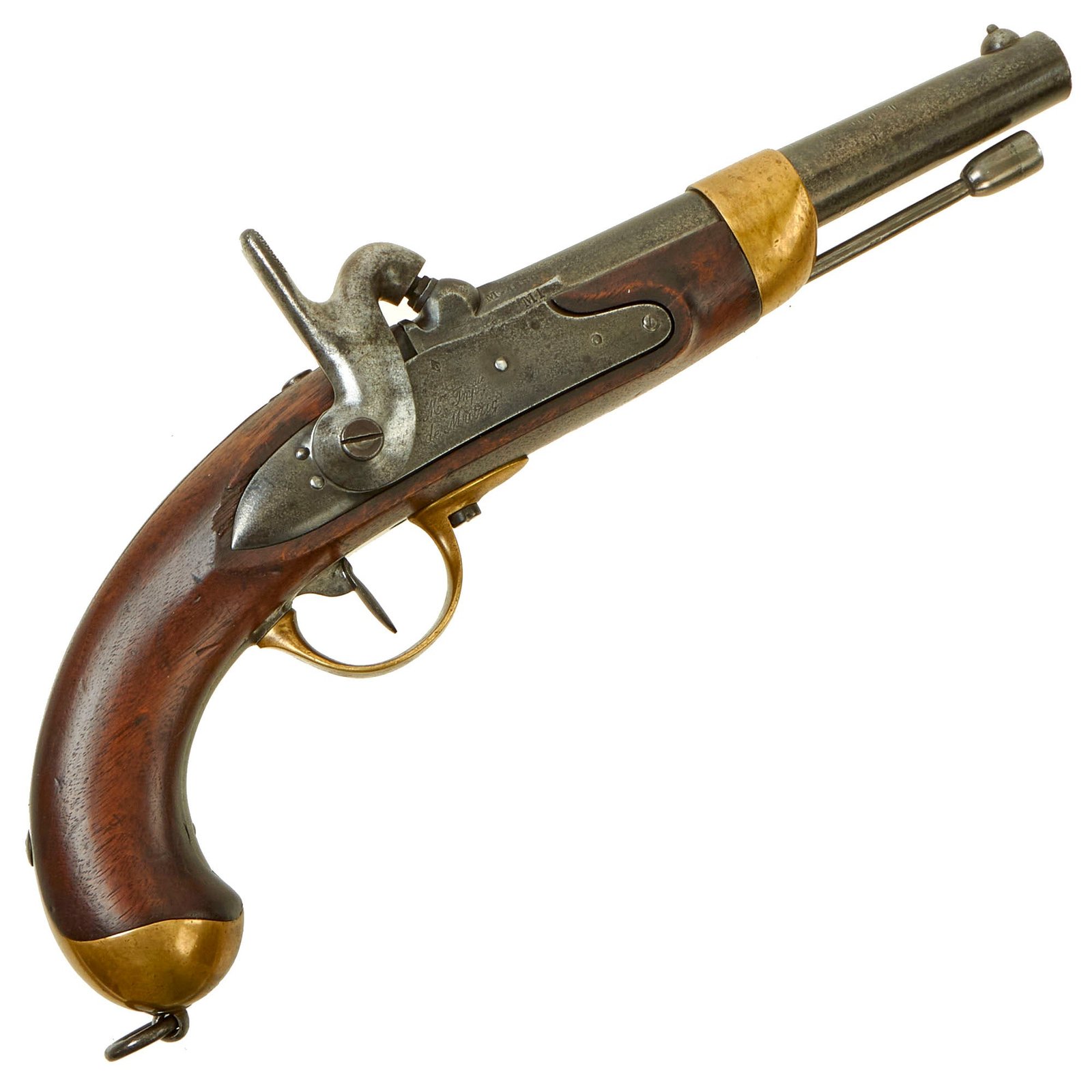 Buy Original U.S. Civil War Era French Modèle 1822T bis Percussion Converted Pistol made at Mutzig Arsenal | Original Firearms Antique For Sale