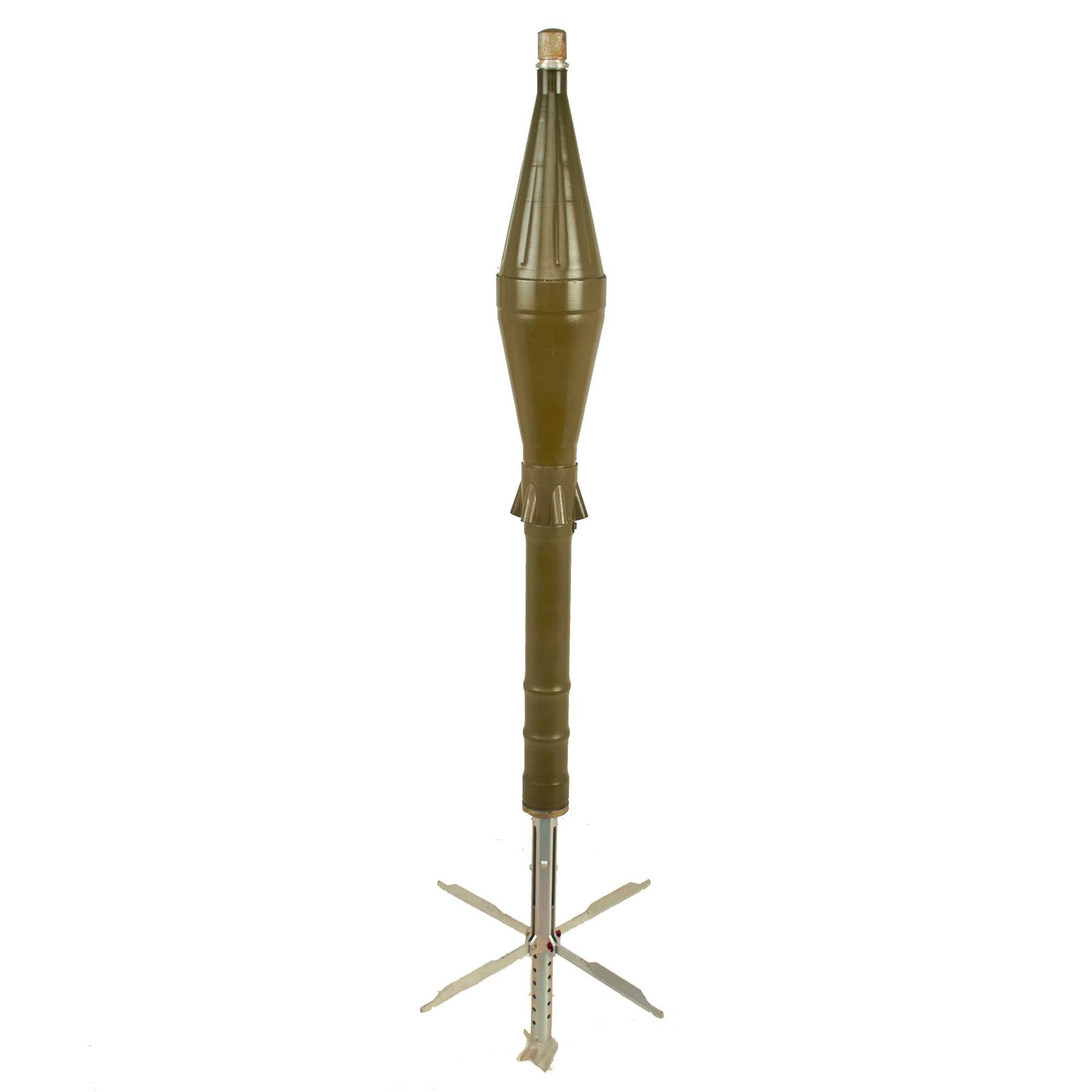 Buy Original Excellent/Unused Chinese Type 69 85mm RPG-7 Variant INERT Rocket With Fin Assembly Tube Cover and Chinese Markings | Original Firearms Antique For Sale