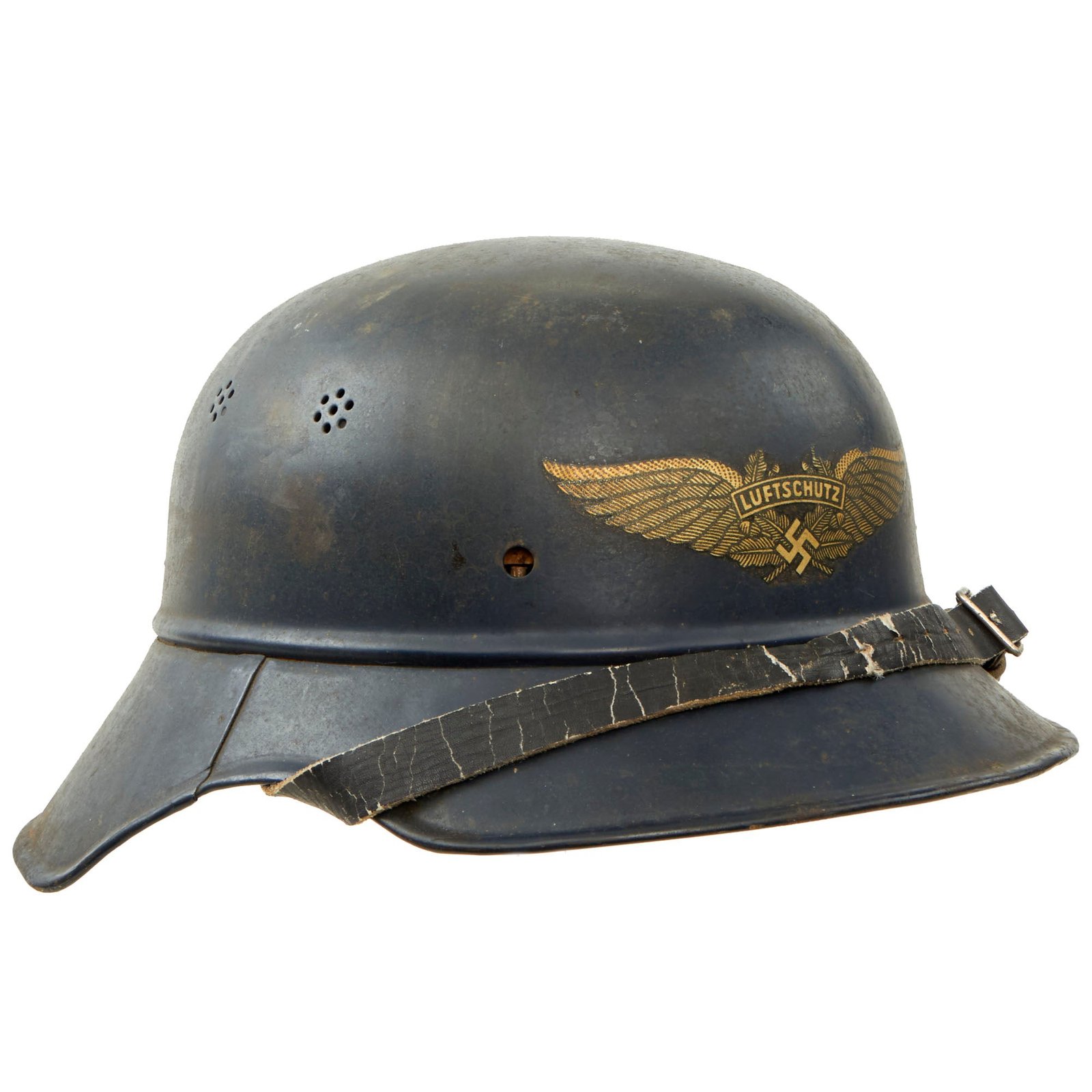 Buy Original German WWII M38 Luftschutz Beaded Gladiator Air Defense Helmet with 58cm Liner - dated 1939 | Original Firearms Antique For Sale