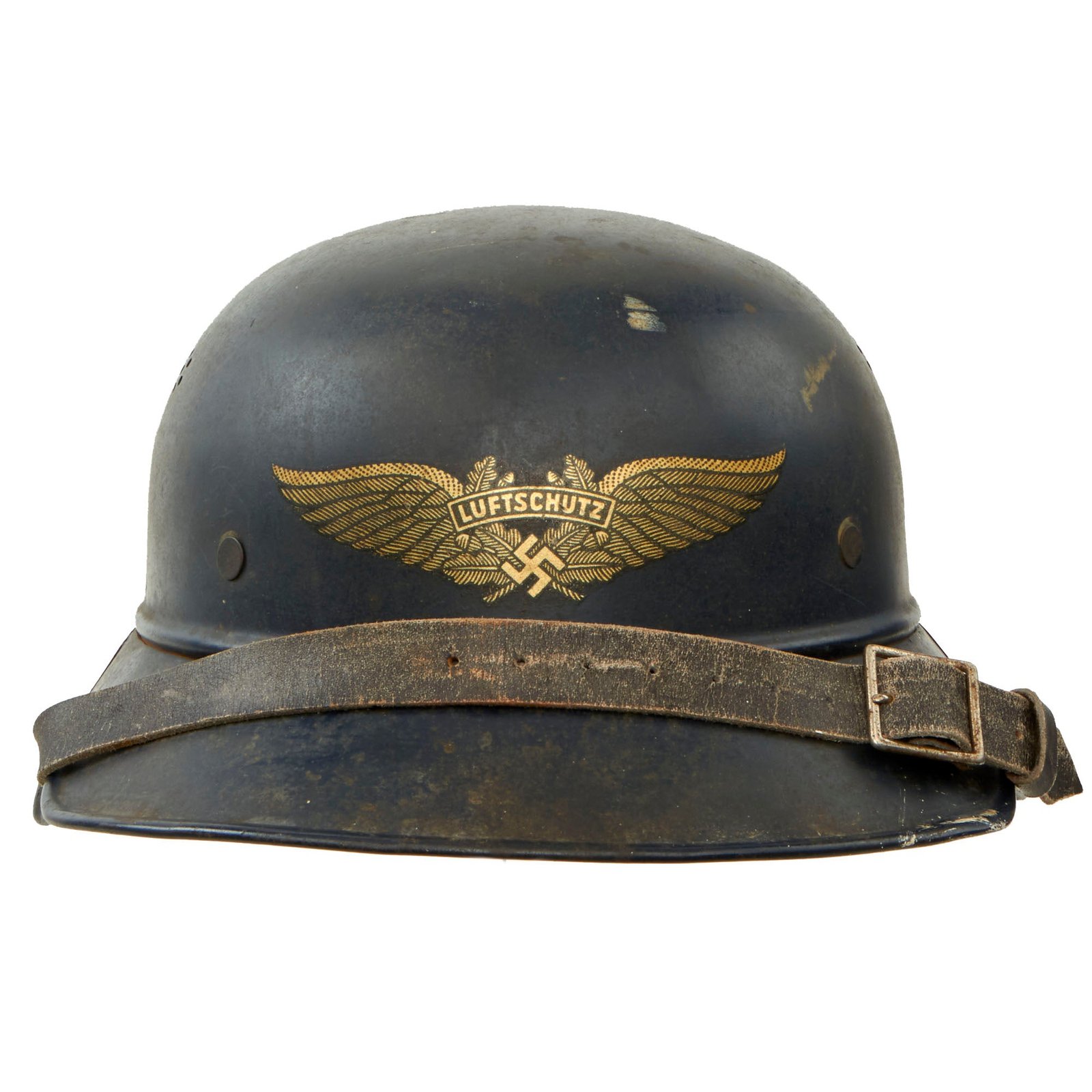Buy Original German WWII M38 Luftschutz Beaded Gladiator Air Defense Helmet with 59cm Liner - dated 1939 | Original Firearms Antique For Sale