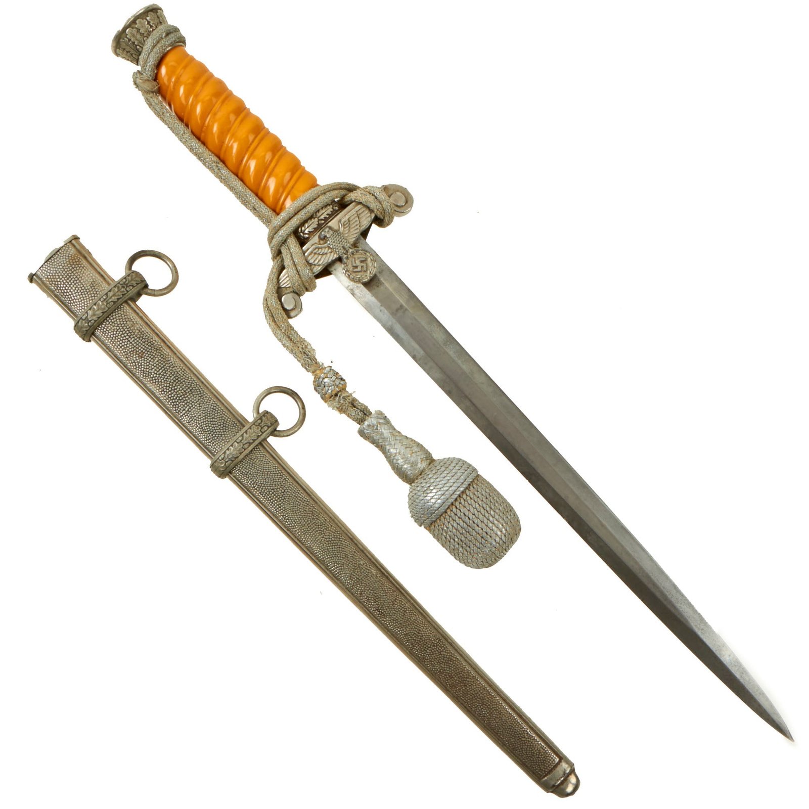 Buy Original WWII German Army Heer Officer Dagger by Richard Abr. Herder of Solingen with Portepee and Scabbard | Original Firearms Antique For Sale