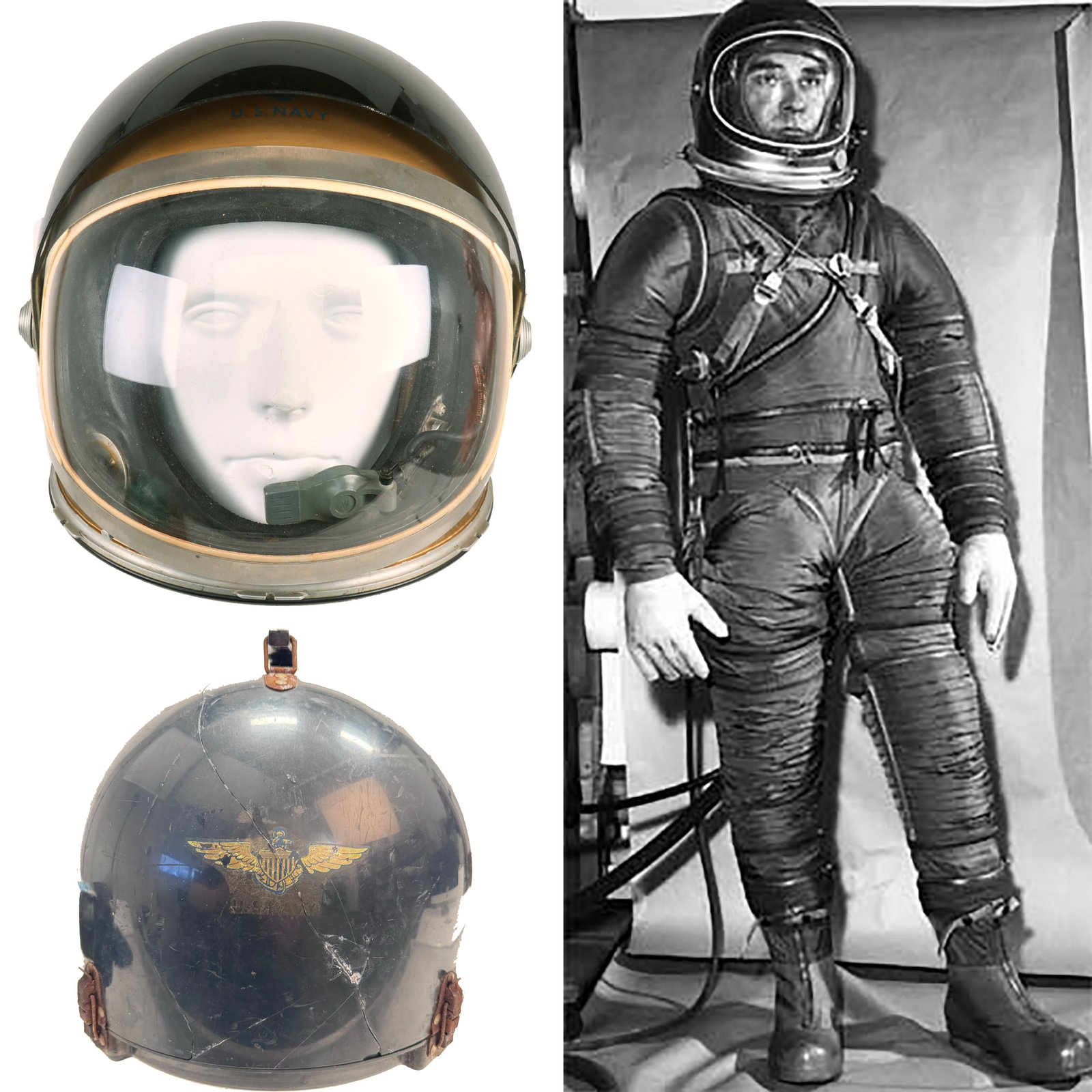 Buy Original 1961 U.S. Navy MK IV MOD 1 High Altitude Full Pressure Flight Helmet with Original Carrying Case- NASA Mercury Program | Original Firearms Antique For Sale