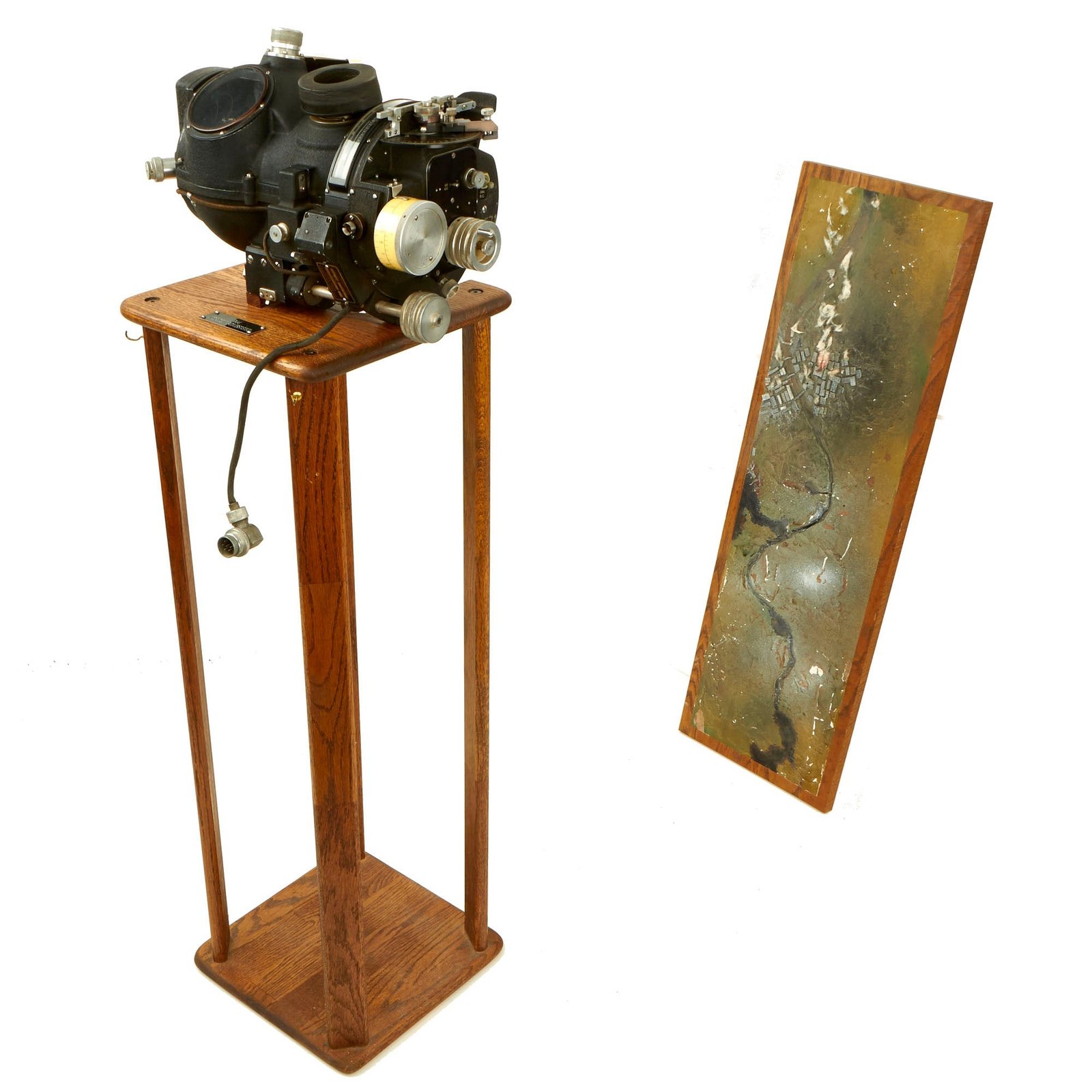 Buy Original U.S. WWII 1944 Dated US Army Air Forces Norden Bomb Sight Model M-9B with AN B-3 Bomb Release Control - Mount With Scale Terrain Model For Practice Runs | Original Firearms Antique For Sale
