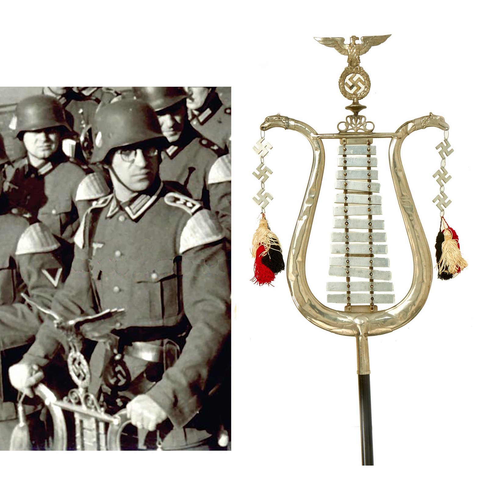 Buy Original German WWII NSDAP 13 Bar Vertical Bell Lyre Glockenspiel - Key of Bb | Original Firearms Antique For Sale