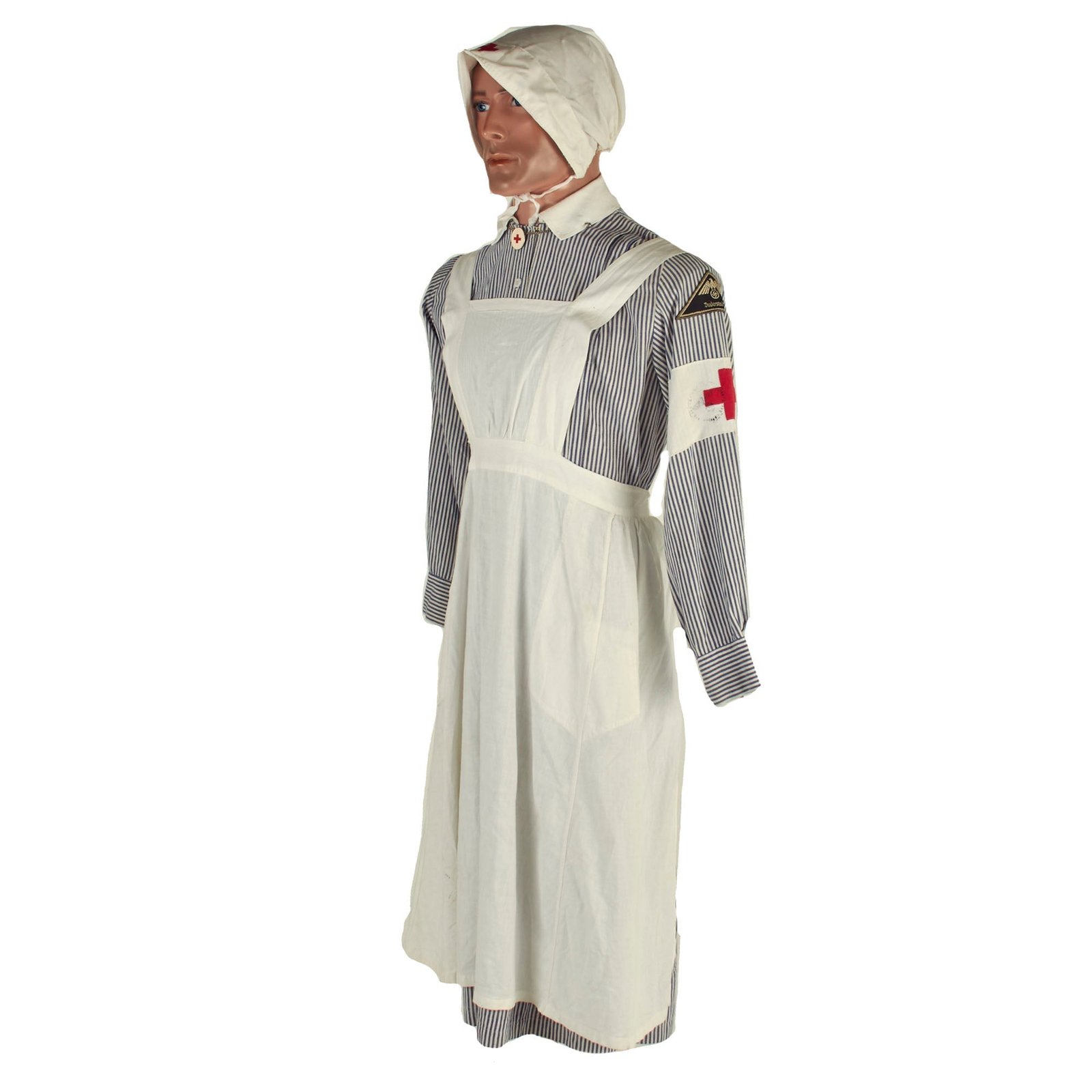 Buy Original WWII German Red Cross DRK Helferin Nurse's Work Dress, Apron & Cap from Duderstadt 3 Hospital - Deutsches Rotes Kreuz | Original Firearms Antique For Sale