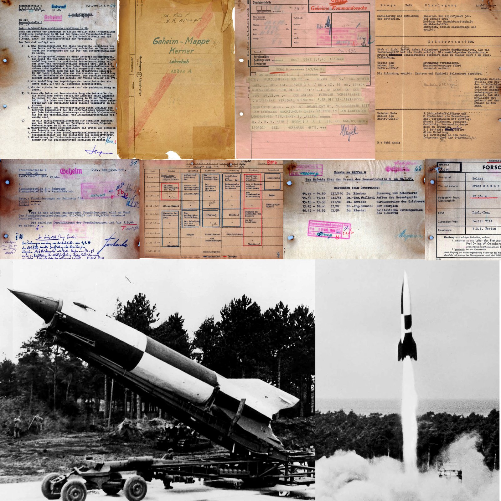 Buy Original German WWII V-2 Rocket Documents Archive Some From Peenemunde Manufacturing Facility - 70+ Pages | Original Firearms Antique For Sale