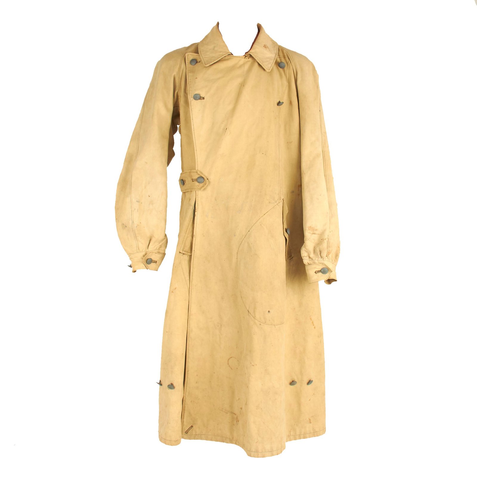 Buy Original German WWII Afrikakorps DAK Tropical Kradmantel Motorcycle Overcoat - Light Tan Color | Original Firearms Antique For Sale