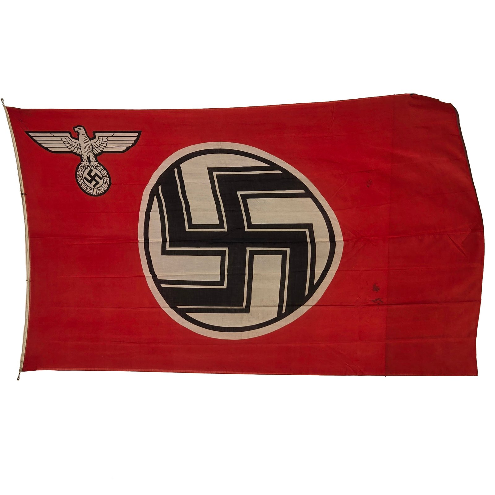 Buy Original German WWII NSDAP State Service Banner Flag Purportedly Captured by 80th Div. USGI in Erfurt, 1945 - 16ft. x 9.7ft. - Reichsdienstflagge | Original Firearms Antique For Sale