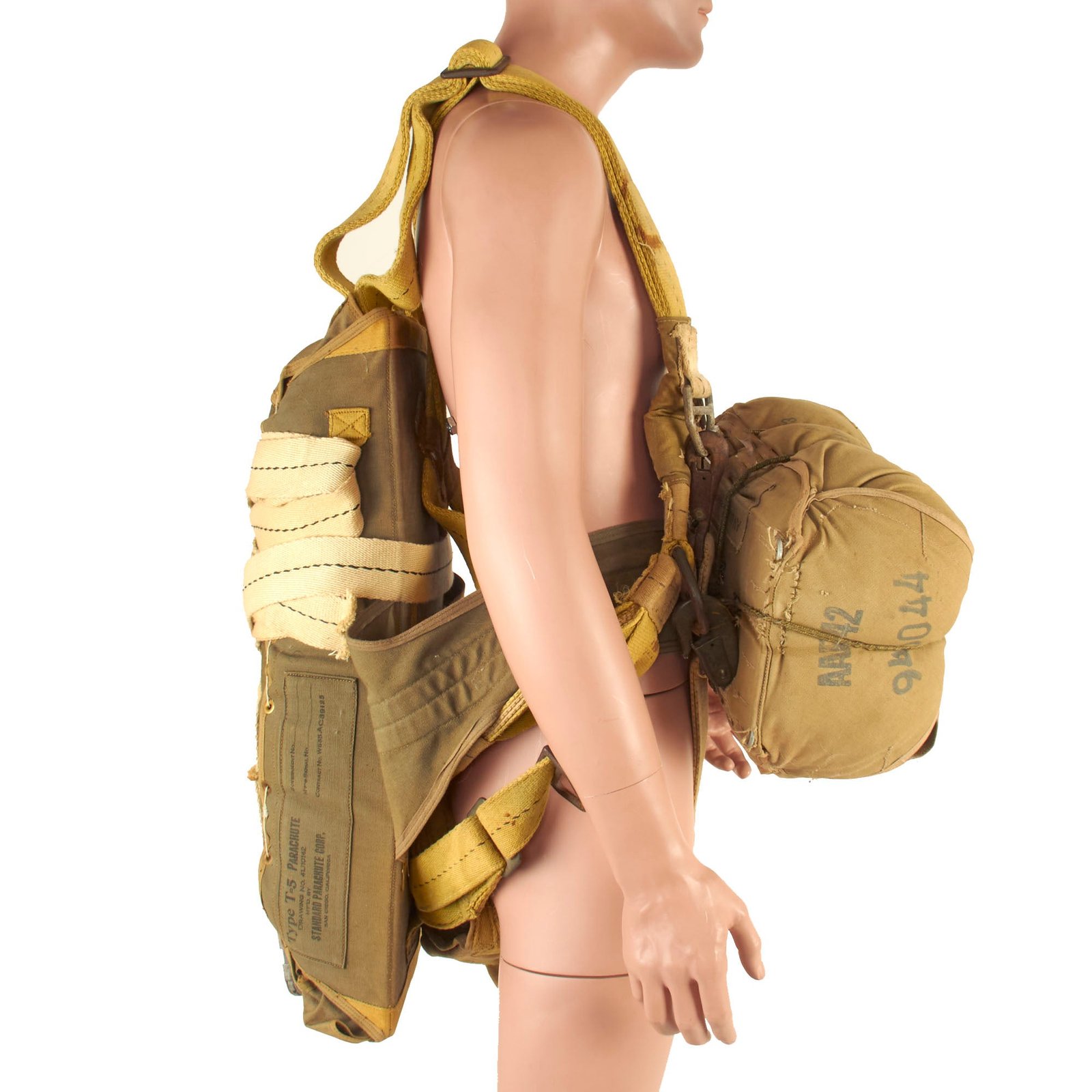 Buy Original U.S. WWII Army Airborne T-5 Main & Reserve Parachute Packs with Rigging - Dated 1943 & 1944 | Original Firearms Antique For Sale