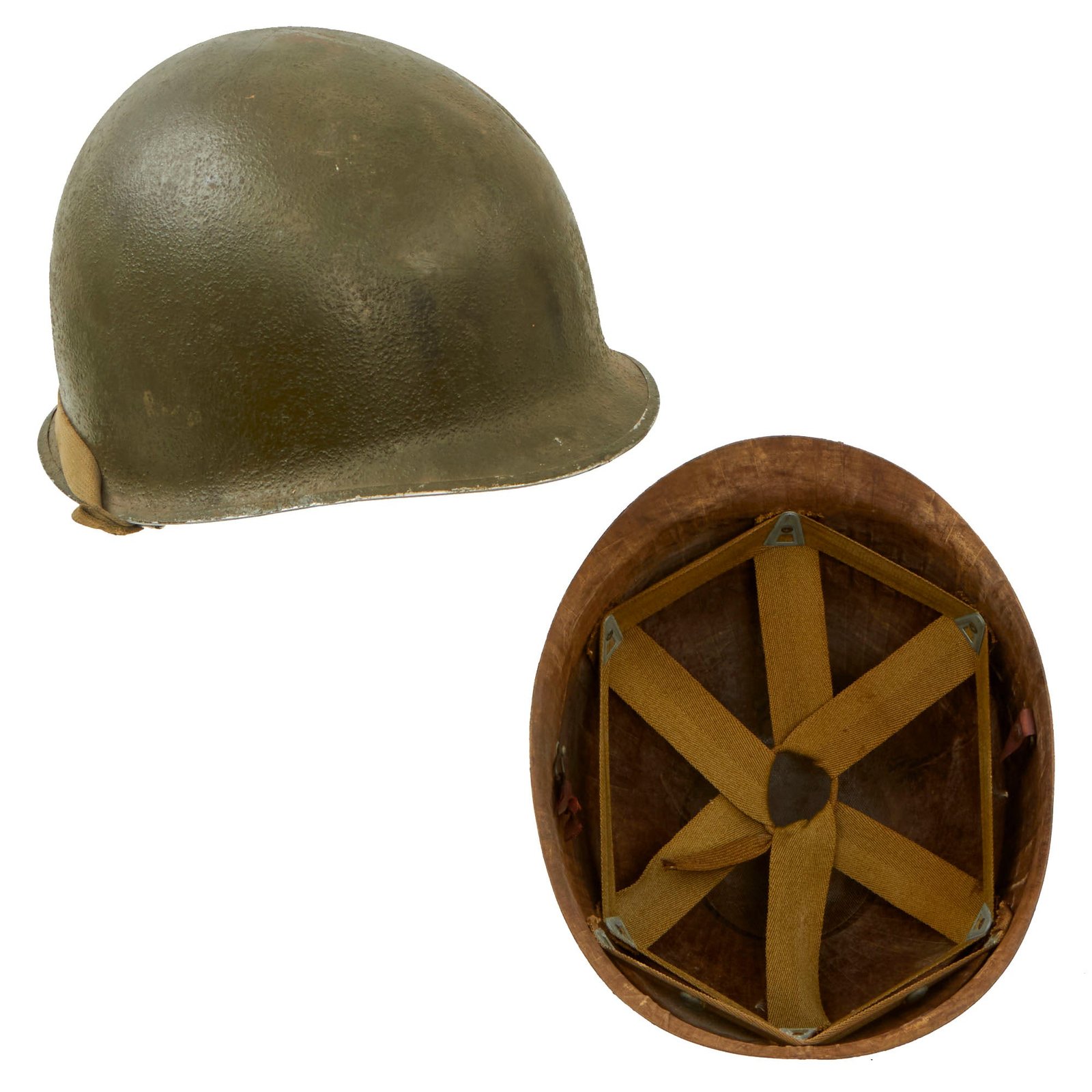 Buy Original U.S. WWII 1943 McCord M1 Fixed Bale Helmet with RARE Hood Rubber Co. Low Pressure Liner | Original Firearms Antique For Sale