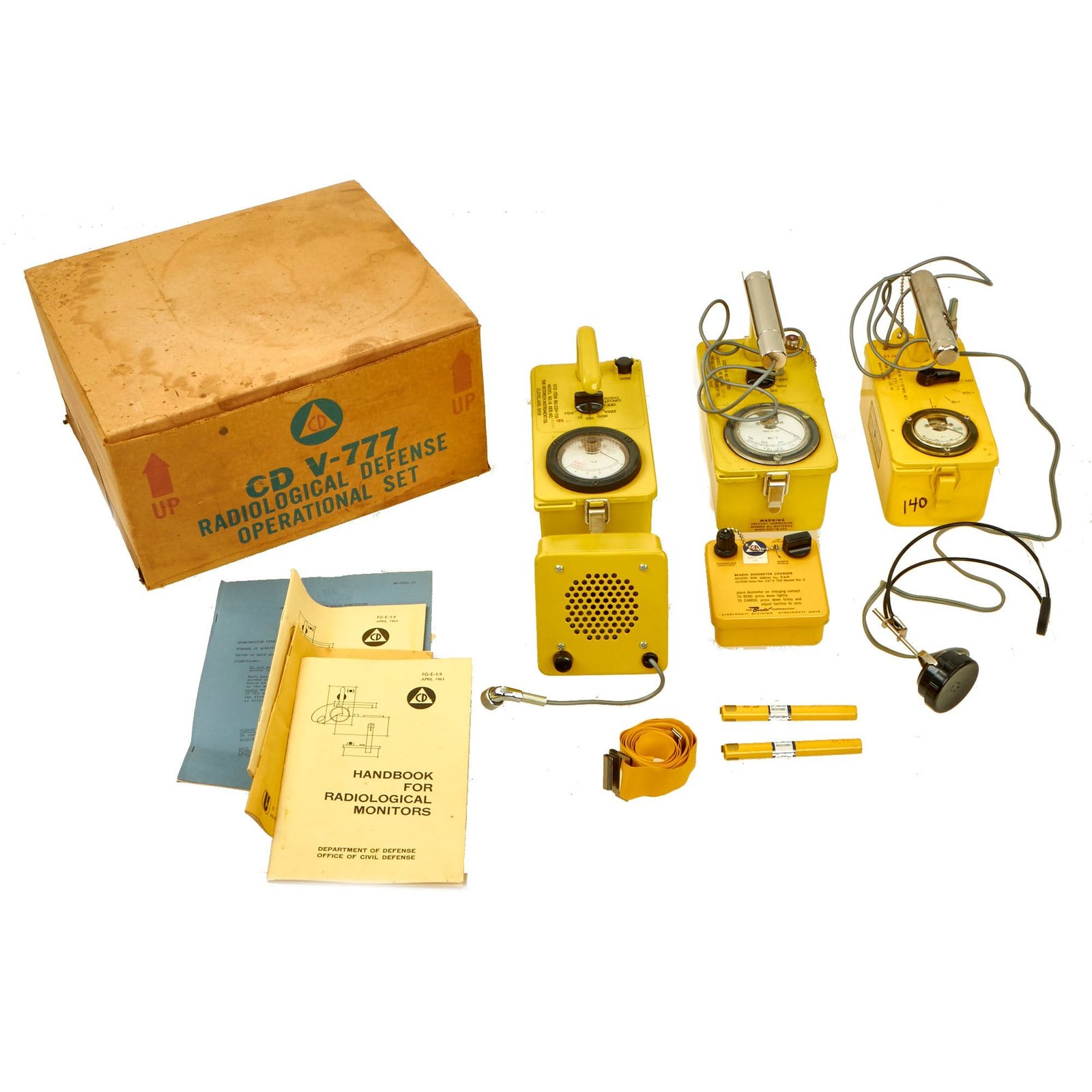 Buy Original U.S. Cold War Victoreen Civil Defense V-777-1 Shelter Radiation Detection Kit | Original Firearms Antique For Sale