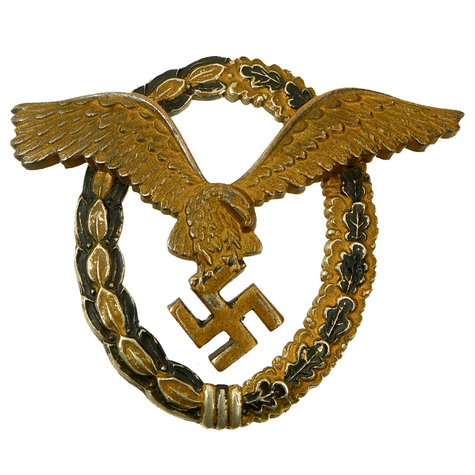 Buy Original German WWII Luftwaffe Pilot's Badge by Berg and Nolte - Missing Attachment Pin - Flugzeugführerabzeichen | Original Firearms Antique For Sale