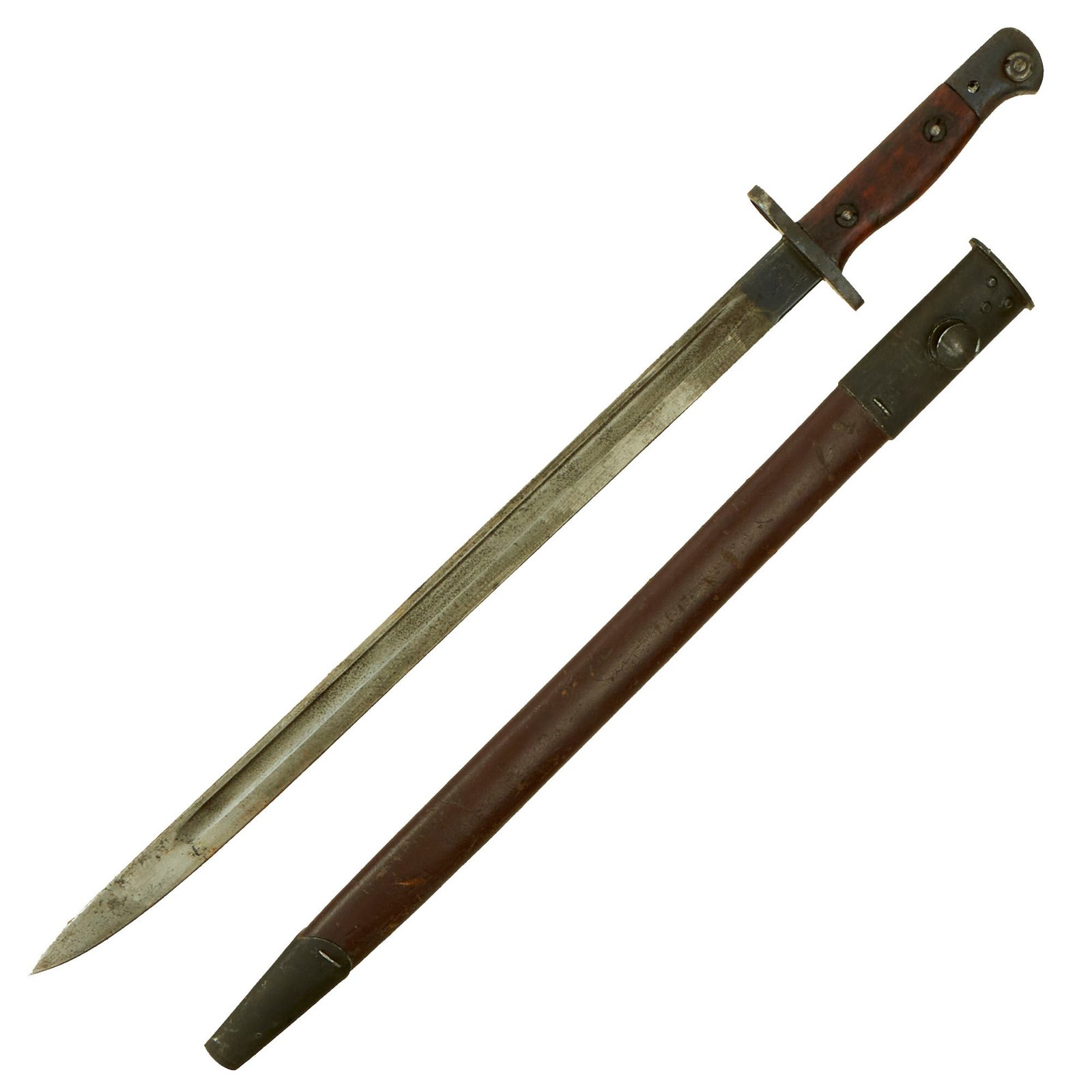 Buy Original British WWI P-1907 Enfield Bayonet by Wilkinson with No. I Mk. II Australian Mangrovite Scabbard - Dated 1918, 25 & 42 | Original Firearms Antique For Sale