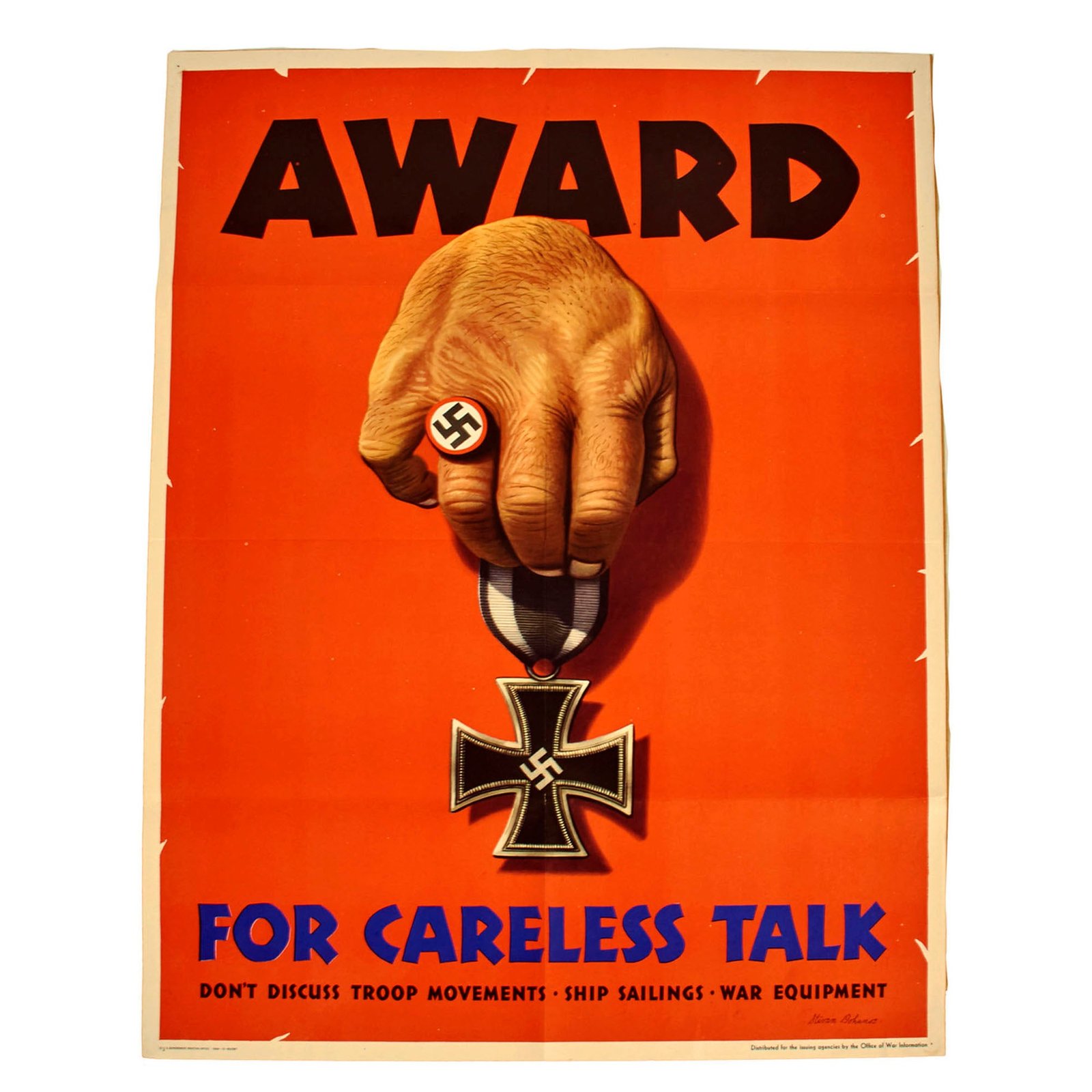 Buy Original U.S. WWII National Security Careless Talk Propaganda Poster - 20” x 26” | Original Firearms Antique For Sale
