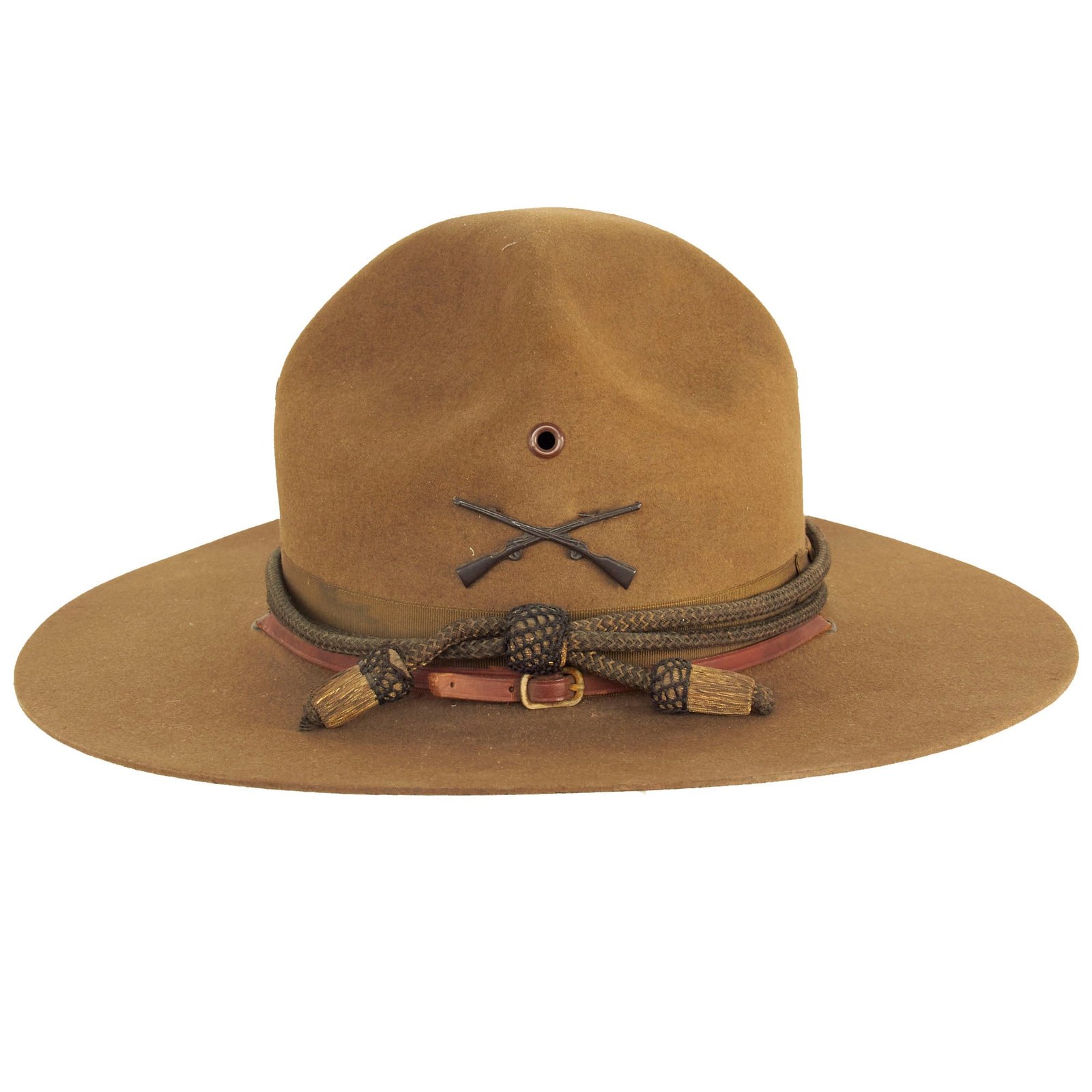 Buy Original U.S. WWI Excellent Named US Army M1911 Felt Campaign Hat by Stetson With Officers’ Cord - 6 ⅞ | Original Firearms Antique For Sale