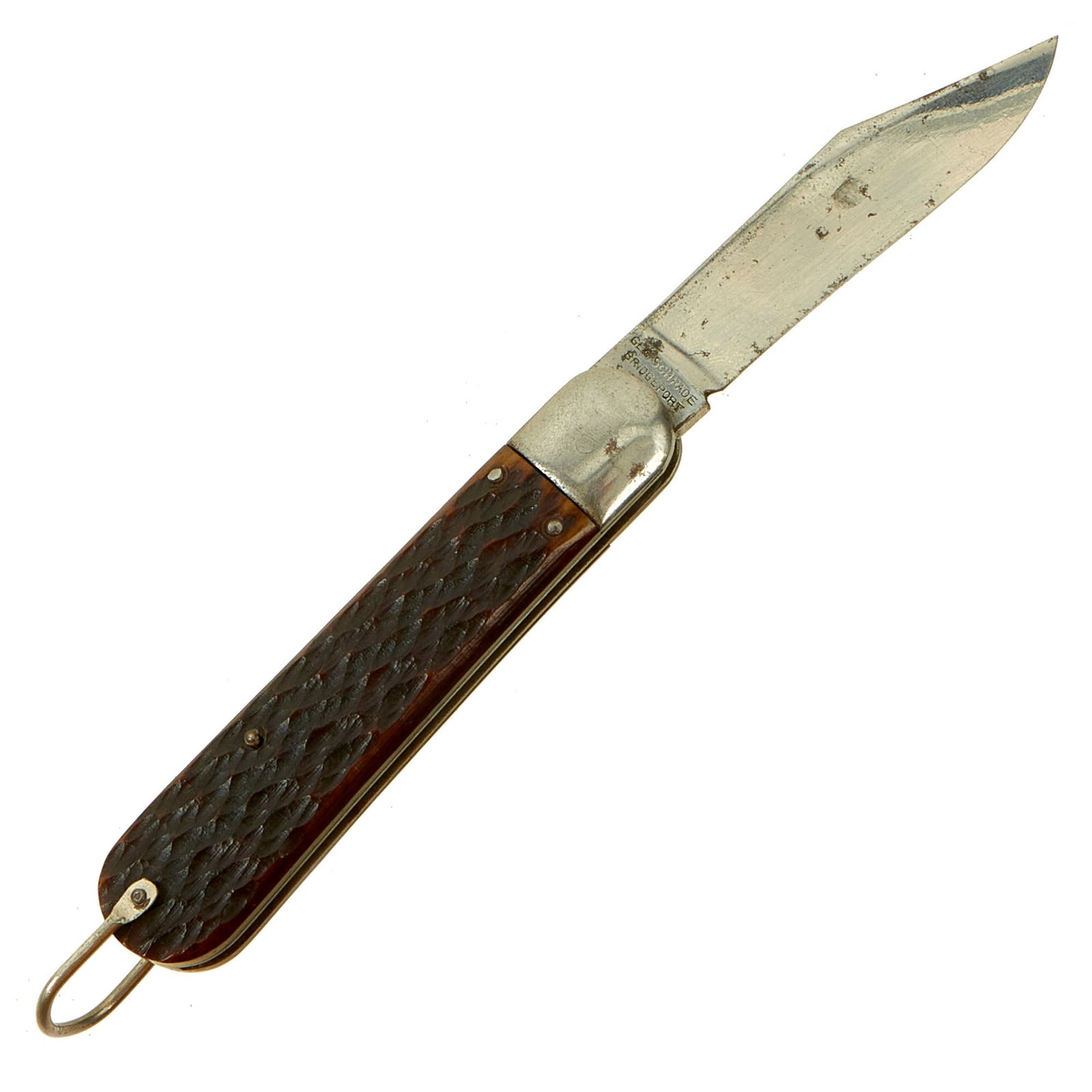 Buy Original U.S. WWII Airborne Schrade "Presto" M2 Knife with Red Imitation Jigged Bone Handle | Original Firearms Antique For Sale