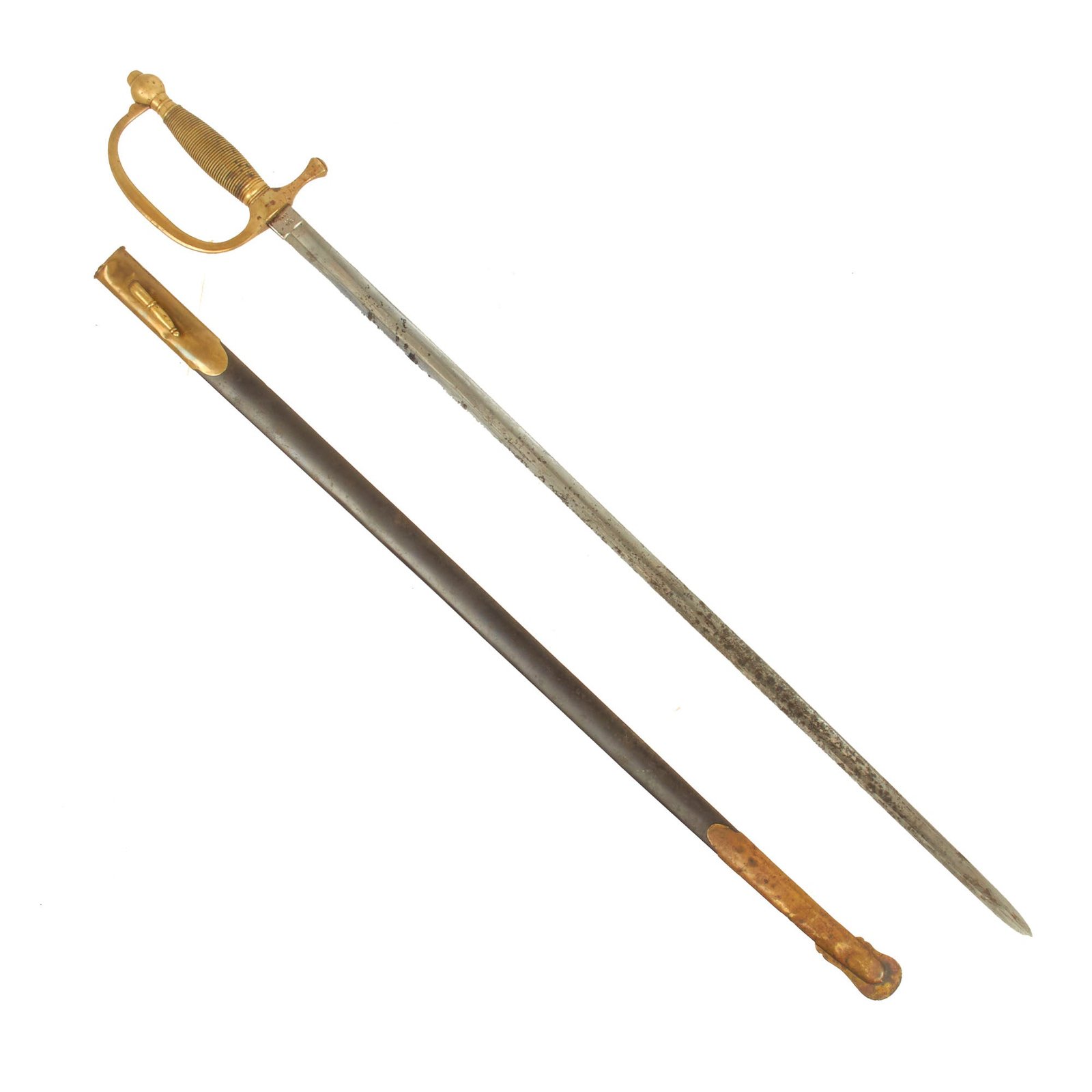Buy Original U.S. Civil War M-1840 Musicians Sword by Emerson & Silver of Trenton with Steel Scabbard - Dated 1863 | Original Firearms Antique For Sale