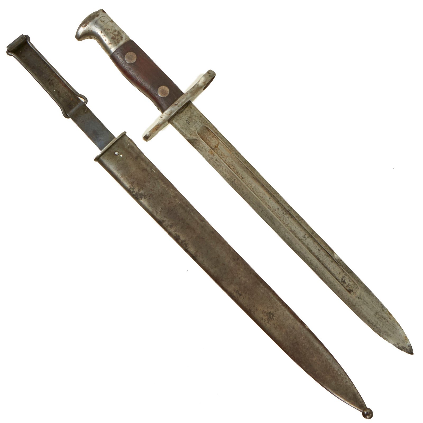 Buy Original U.S. Spanish-American War Model 1892 Krag Rifle Bayonet and Scabbard - Dated 1898 | Original Firearms Antique For Sale