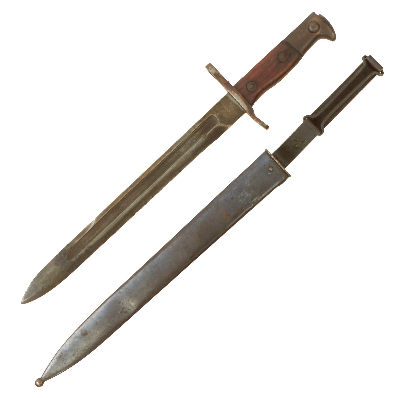 Buy Original U.S. Philippine - American War Model 1892 Krag Rifle Bayonet and 2nd Pattern Scabbard - Dated 1900 | Original Firearms Antique For Sale