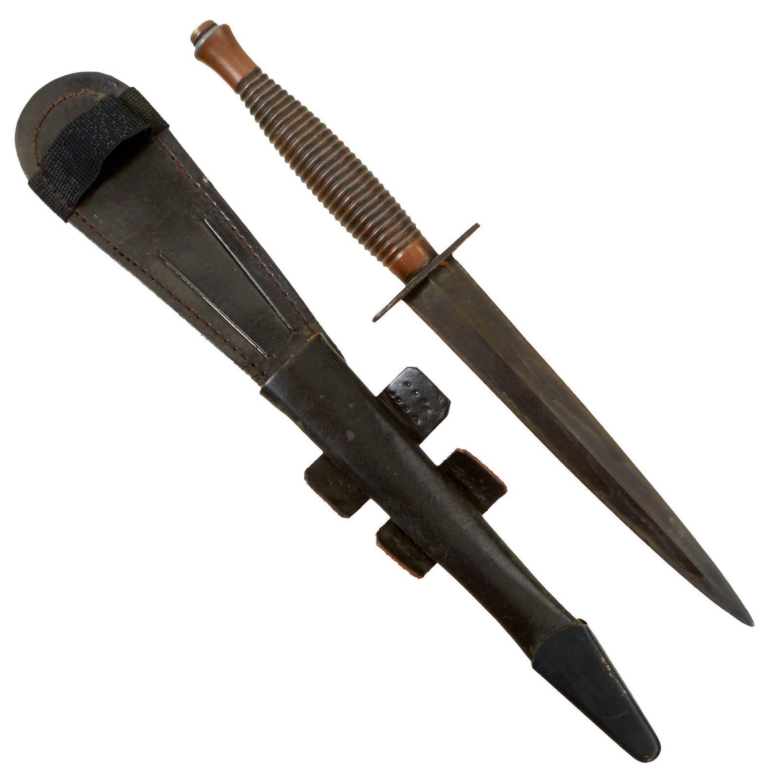 Buy Original British Early Post War 3rd Pattern Fairbairn Sykes Fighting Knife with Scabbard - Marked Sheffield England | Original Firearms Antique For Sale