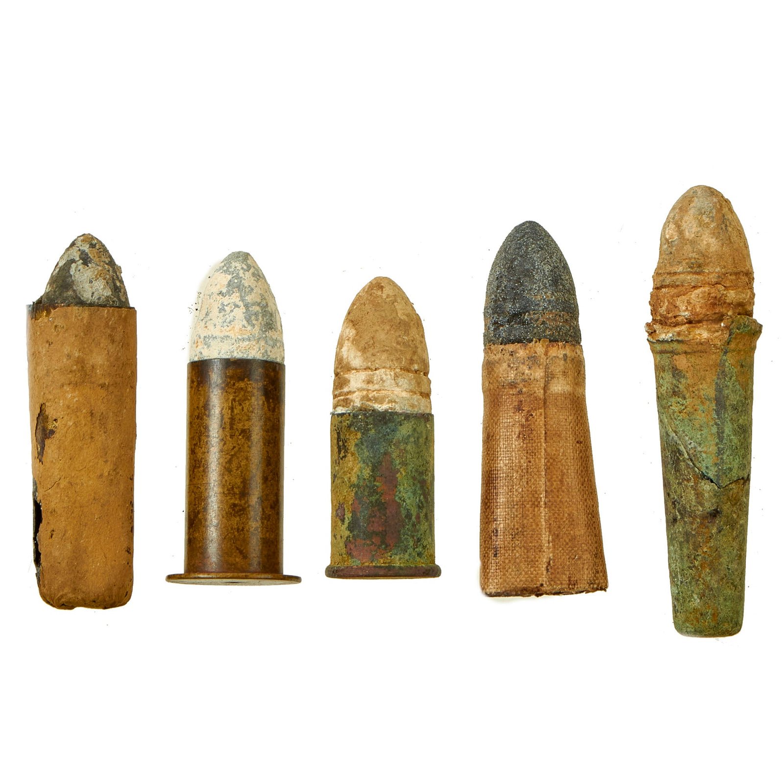 Buy Original U.S. Civil War Era Carbine Cartridge Lot Featuring Cartridges For The Spencer, Gallager, Sharps, Maynard and Burnside - 5 Items | Original Firearms Antique For Sale