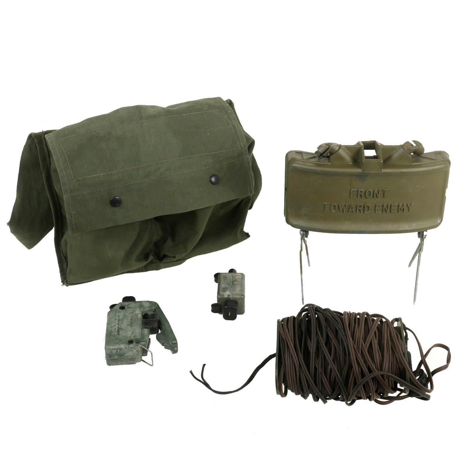 Buy Original U.S. Vietnam War Complete M68 Claymore Mine Training Kit with Canvas Carry Bag - Inert | Original Firearms Antique For Sale