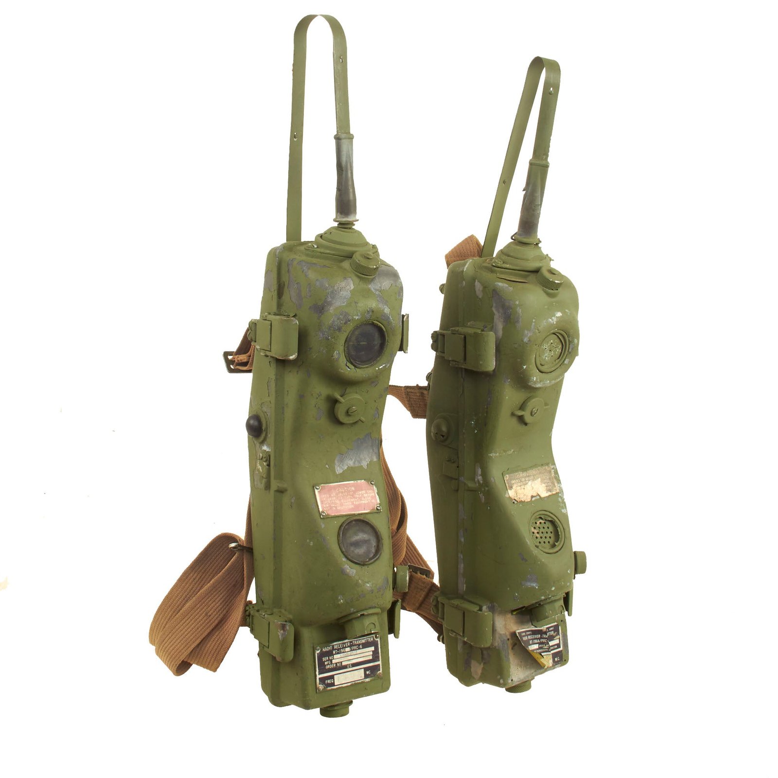 Buy Original U.S. Vietnam War Era RT-196/PRC-6 Radio Receiver Transmitter Walkie Talkie Set of 2 | Original Firearms Antique For Sale