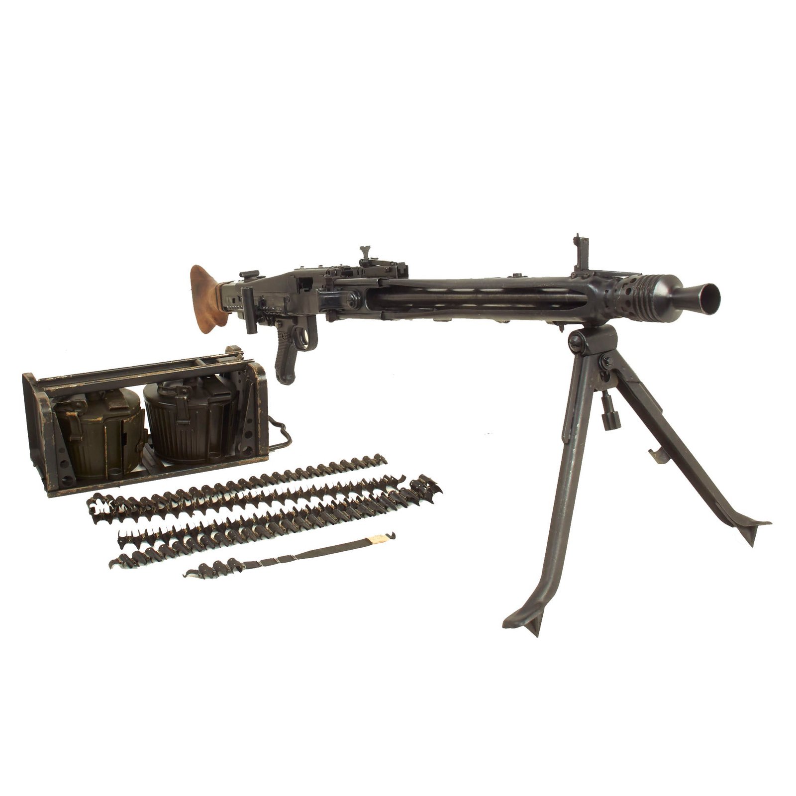 Buy Original German WWII MG 42 Display Machine Gun by MAGET with Dated Belt Drums in Carrier & Belts - made in 1945 | Original Firearms Antique For Sale