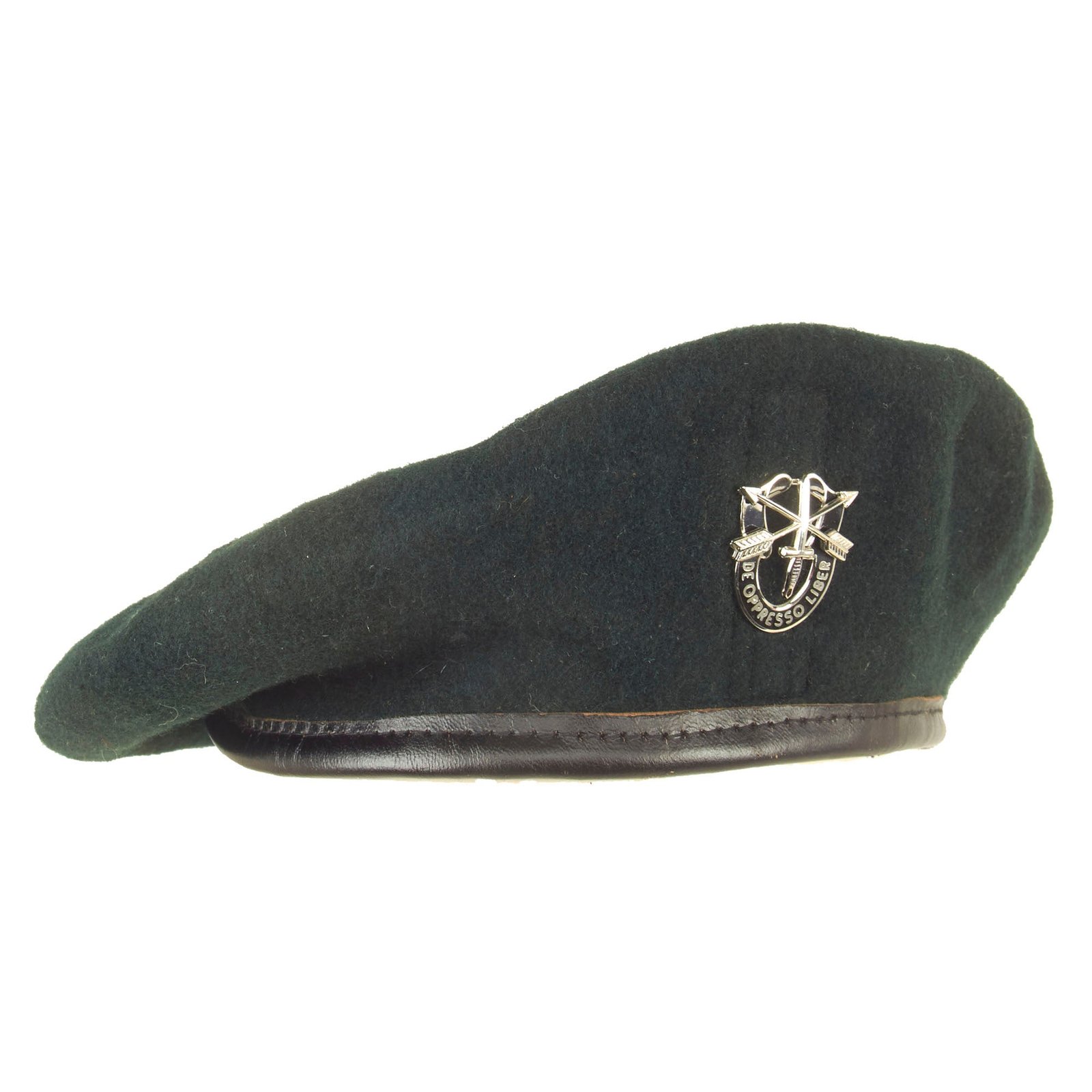 Buy Original U.S. Vietnam War 1972 Dated Canadian Made Rifle Green Beret With De Oppresso Liber Badge and No Flash Denoting “Unassigned” - Size 6 ¼ | Original Firearms Antique For Sale